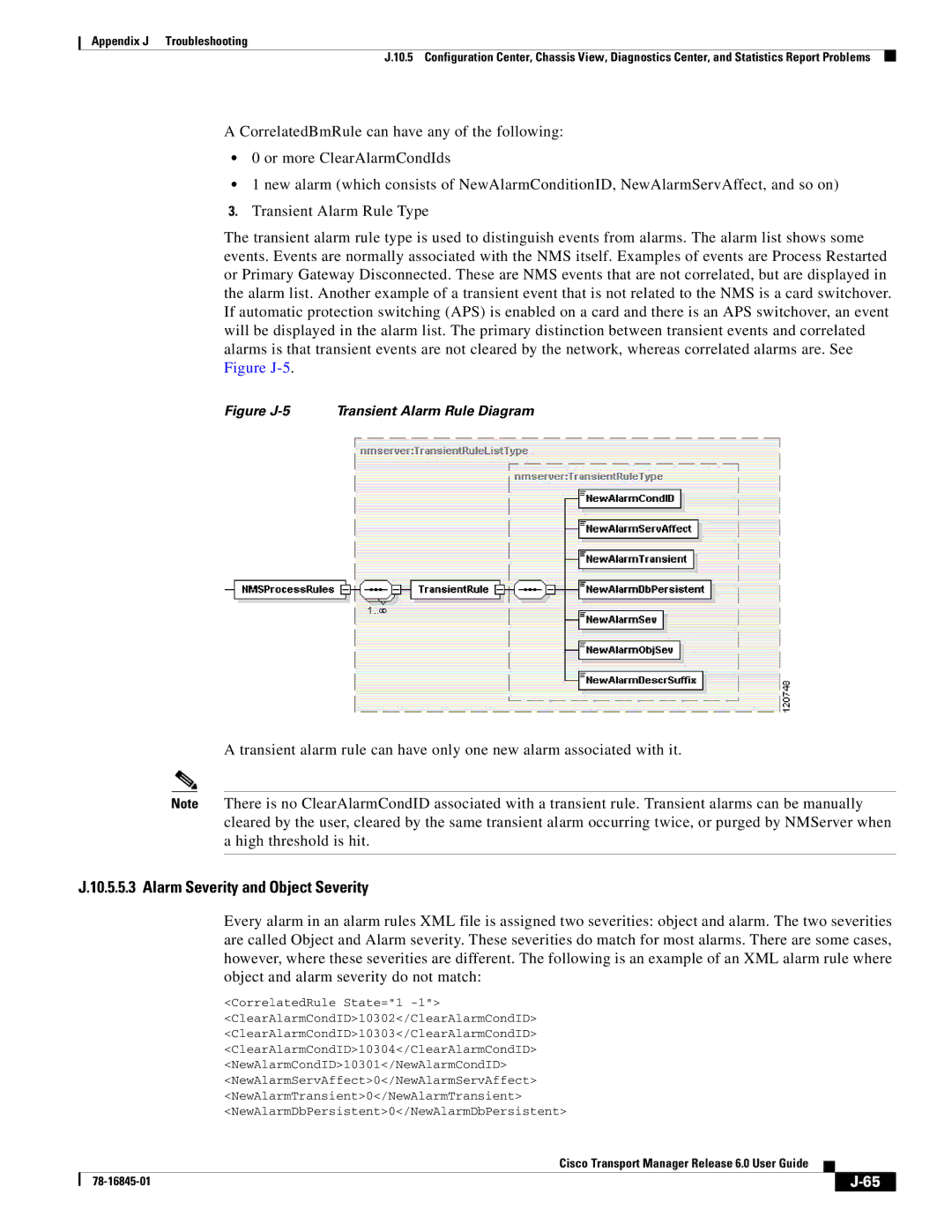 Cisco Systems 78-16845-01 appendix Alarm Severity and Object Severity, Figure J-5 Transient Alarm Rule Diagram 