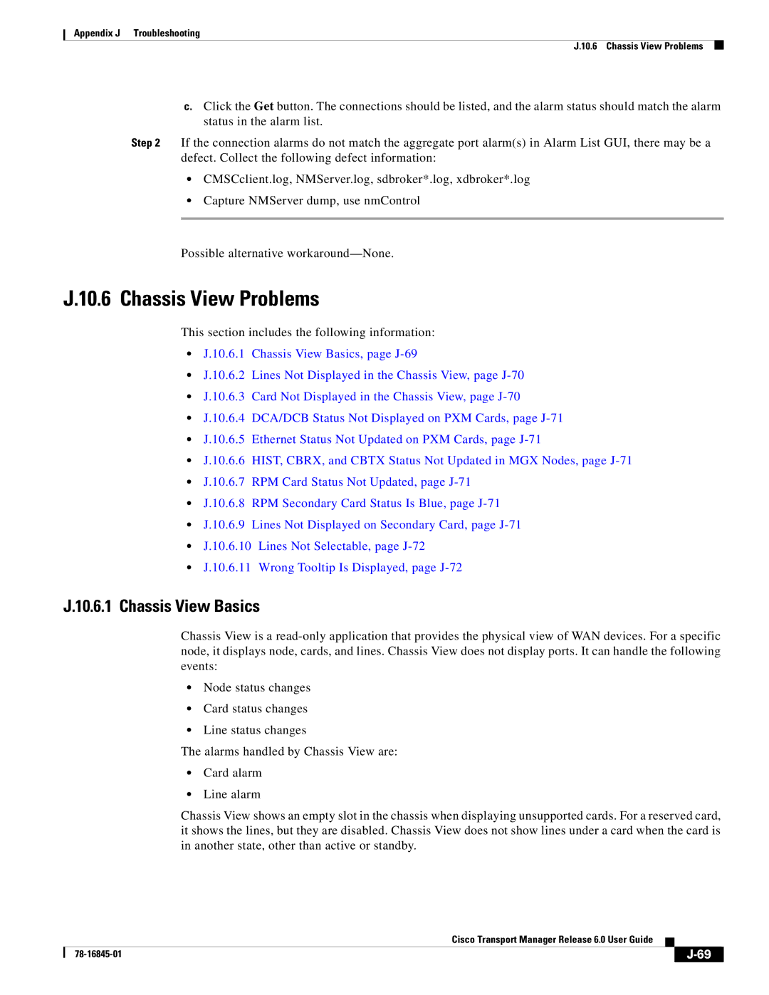 Cisco Systems 78-16845-01 appendix Chassis View Problems, Chassis View Basics 