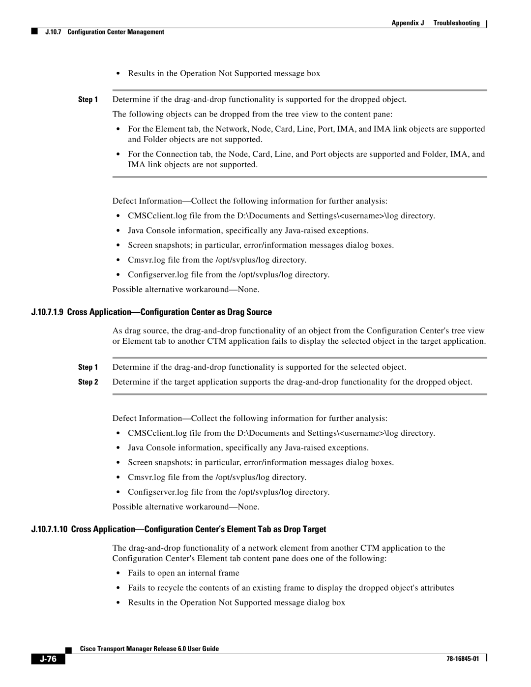 Cisco Systems 78-16845-01 appendix Cross Application-Configuration Center as Drag Source 