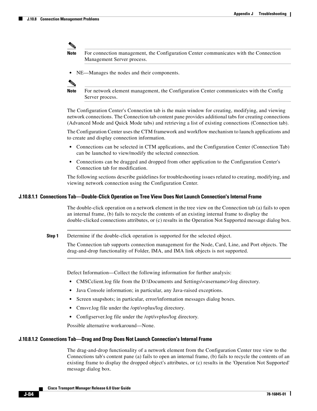 Cisco Systems 78-16845-01 appendix Appendix J Troubleshooting Connection Management Problems 