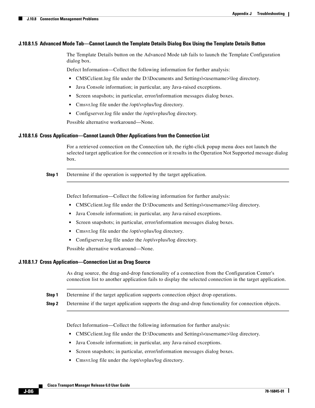 Cisco Systems 78-16845-01 appendix Cross Application-Connection List as Drag Source 