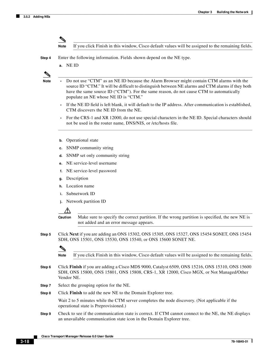 Cisco Systems 78-16845-01 manual Ne Id 