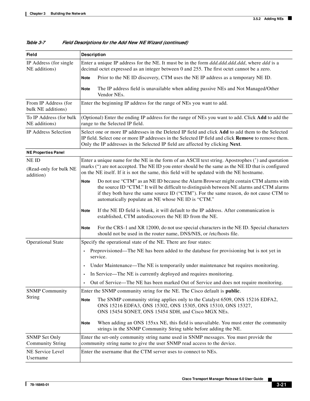 Cisco Systems 78-16845-01 manual NE Properties Panel 