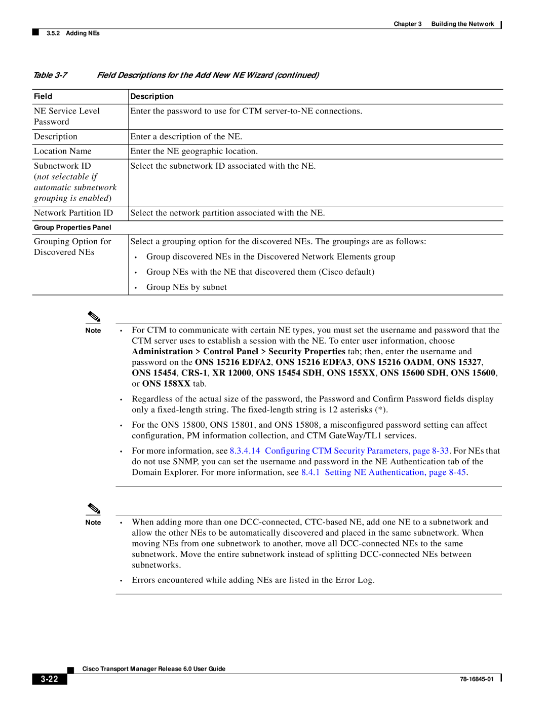 Cisco Systems 78-16845-01 manual Not selectable if Automatic subnetwork Grouping is enabled 