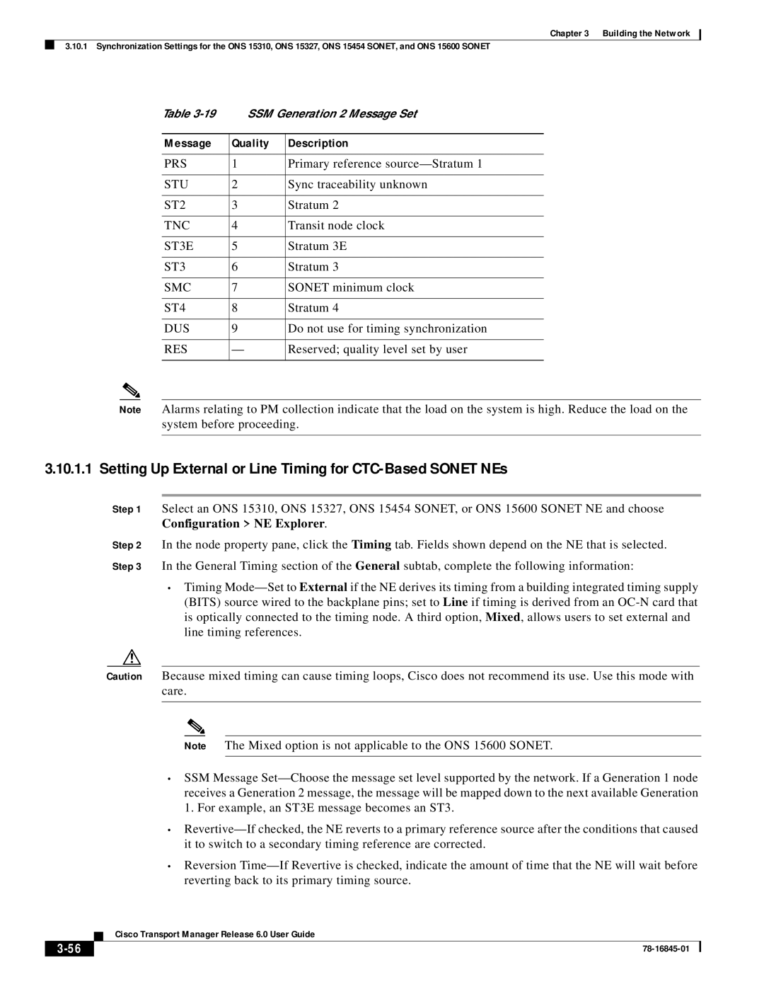 Cisco Systems 78-16845-01 manual Setting Up External or Line Timing for CTC-Based Sonet NEs 