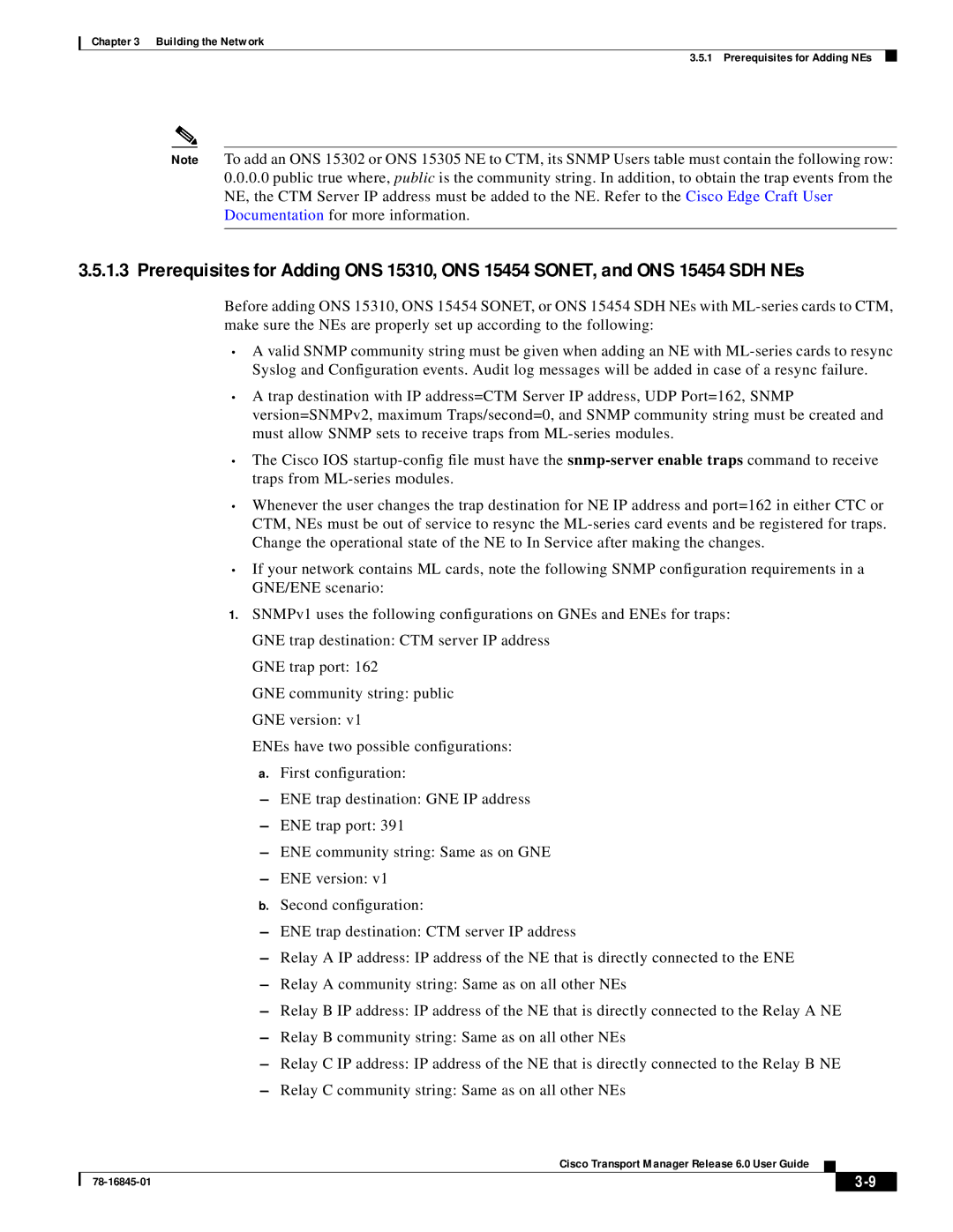 Cisco Systems 78-16845-01 manual Building the Network Prerequisites for Adding NEs 