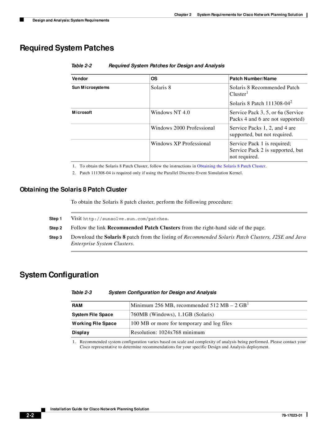 Cisco Systems 78-17023-01 manual Required System Patches, System Configuration 