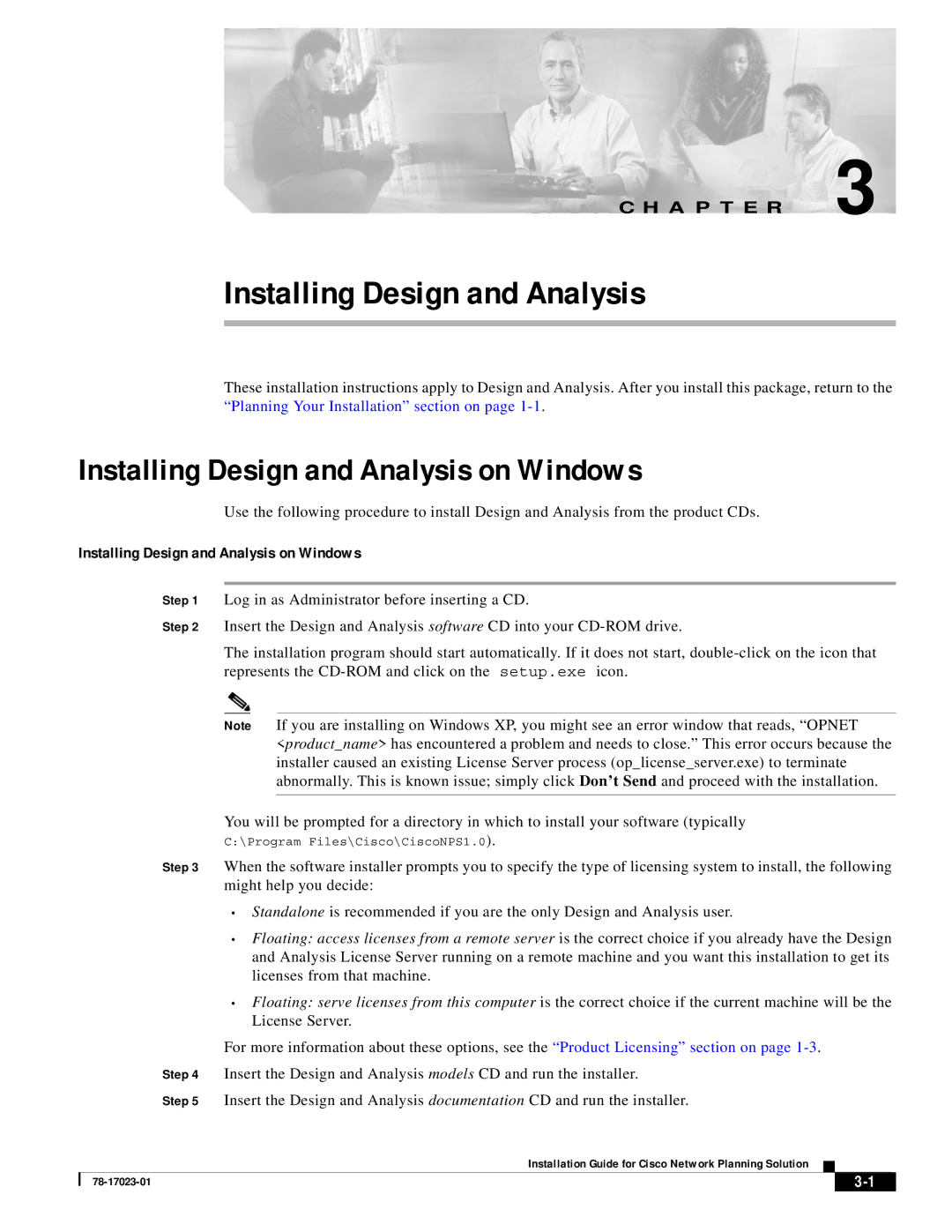 Cisco Systems 78-17023-01 manual Installing Design and Analysis on Windows 