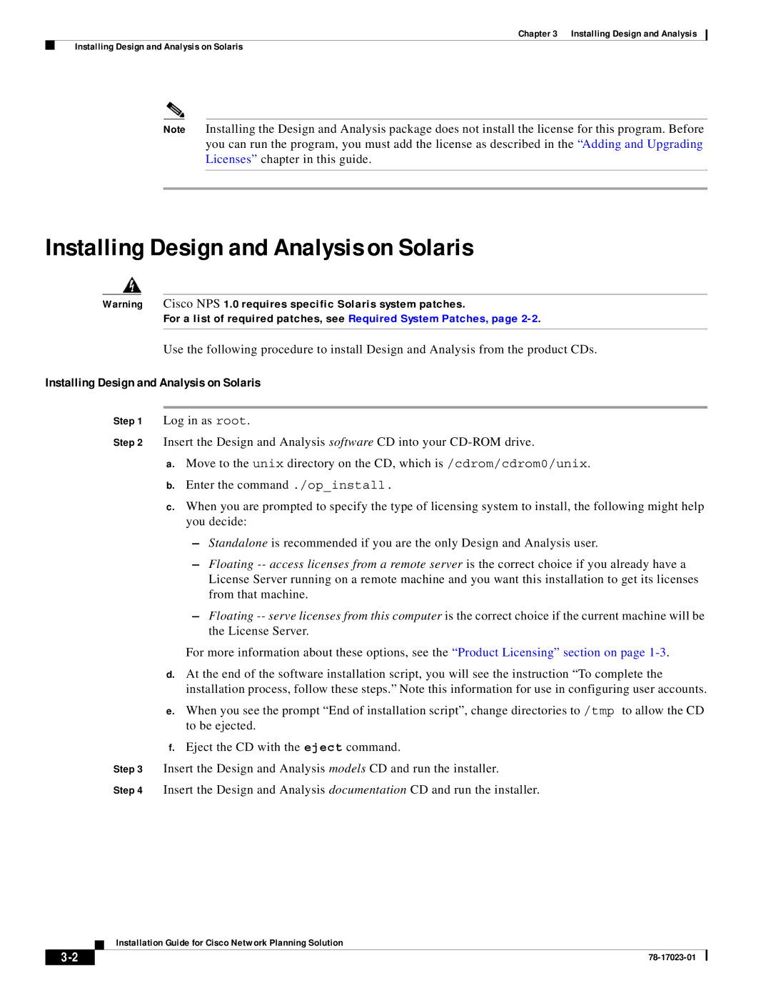 Cisco Systems 78-17023-01 manual Installing Design and Analysis on Solaris 