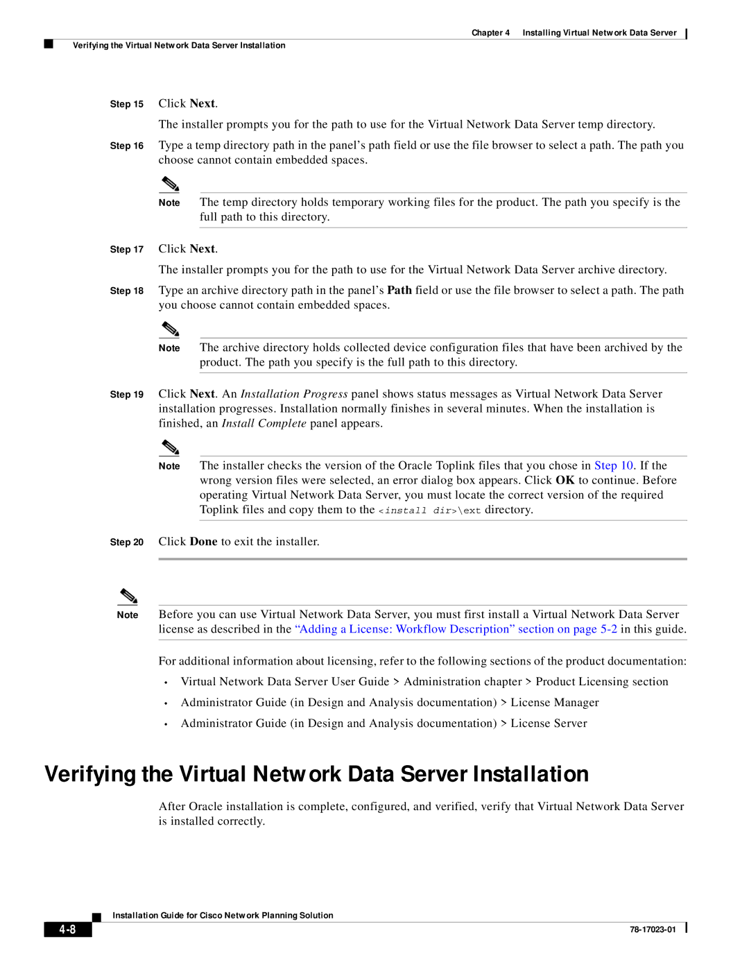 Cisco Systems 78-17023-01 manual Verifying the Virtual Network Data Server Installation 