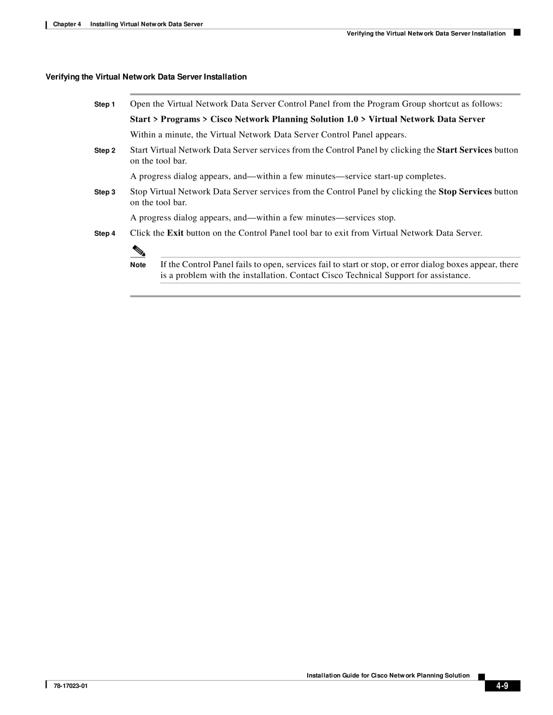 Cisco Systems 78-17023-01 manual Verifying the Virtual Network Data Server Installation 