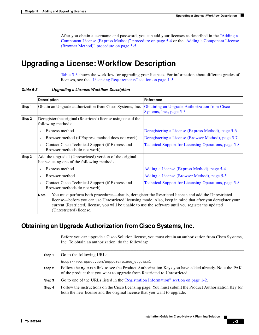 Cisco Systems 78-17023-01 manual Upgrading a License Workflow Description 