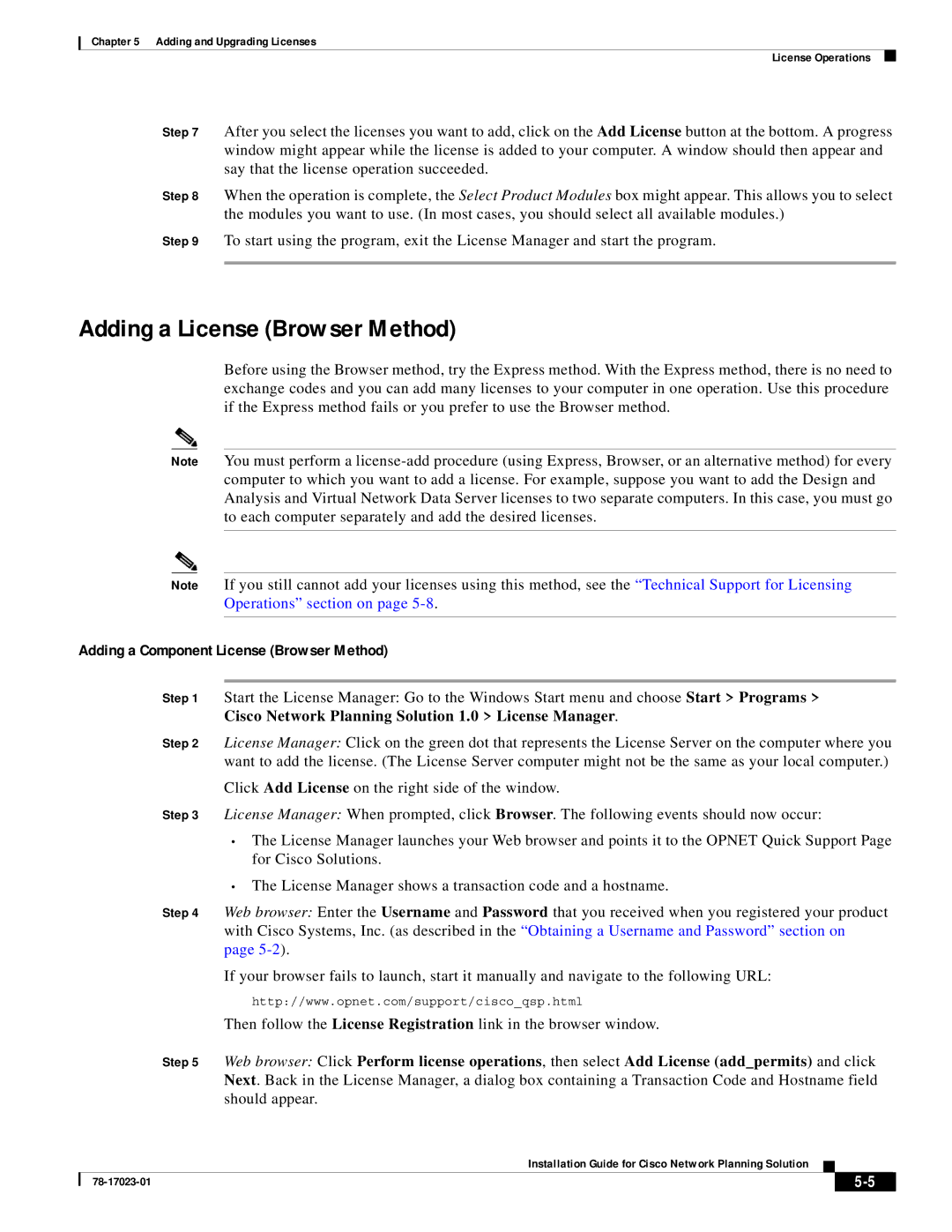 Cisco Systems 78-17023-01 manual Adding a License Browser Method, Adding a Component License Browser Method 