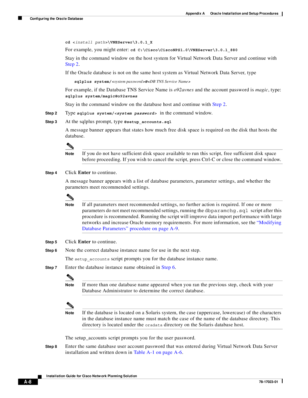 Cisco Systems 78-17023-01 manual Sqlplus system/magic@o92avnes 