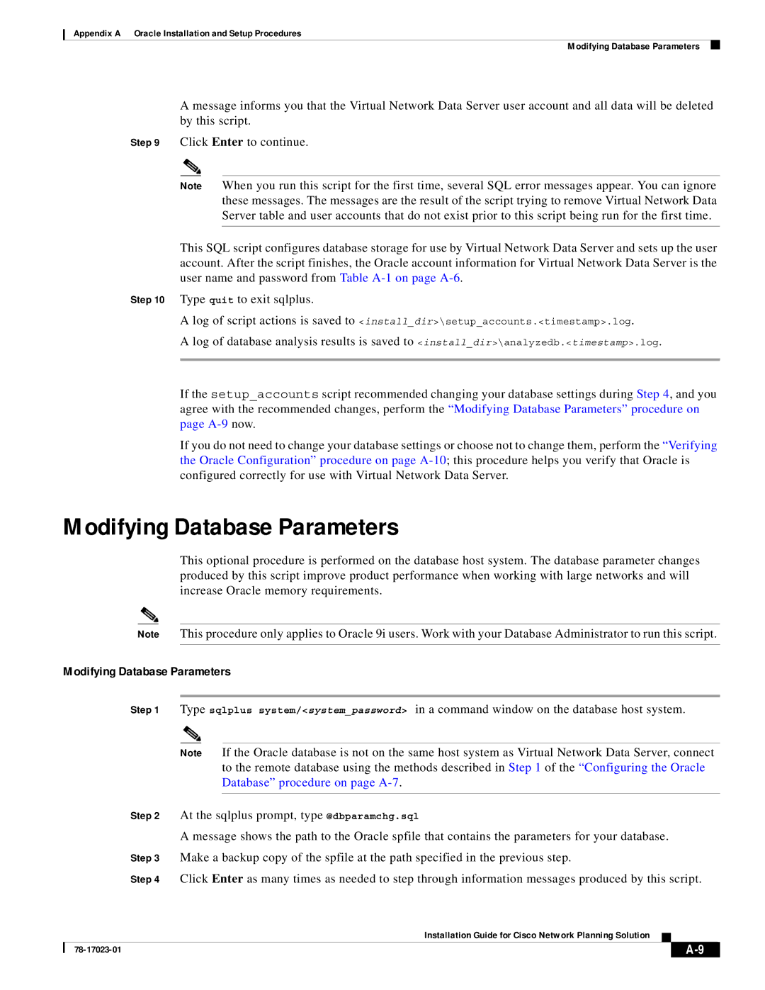 Cisco Systems 78-17023-01 manual Modifying Database Parameters 