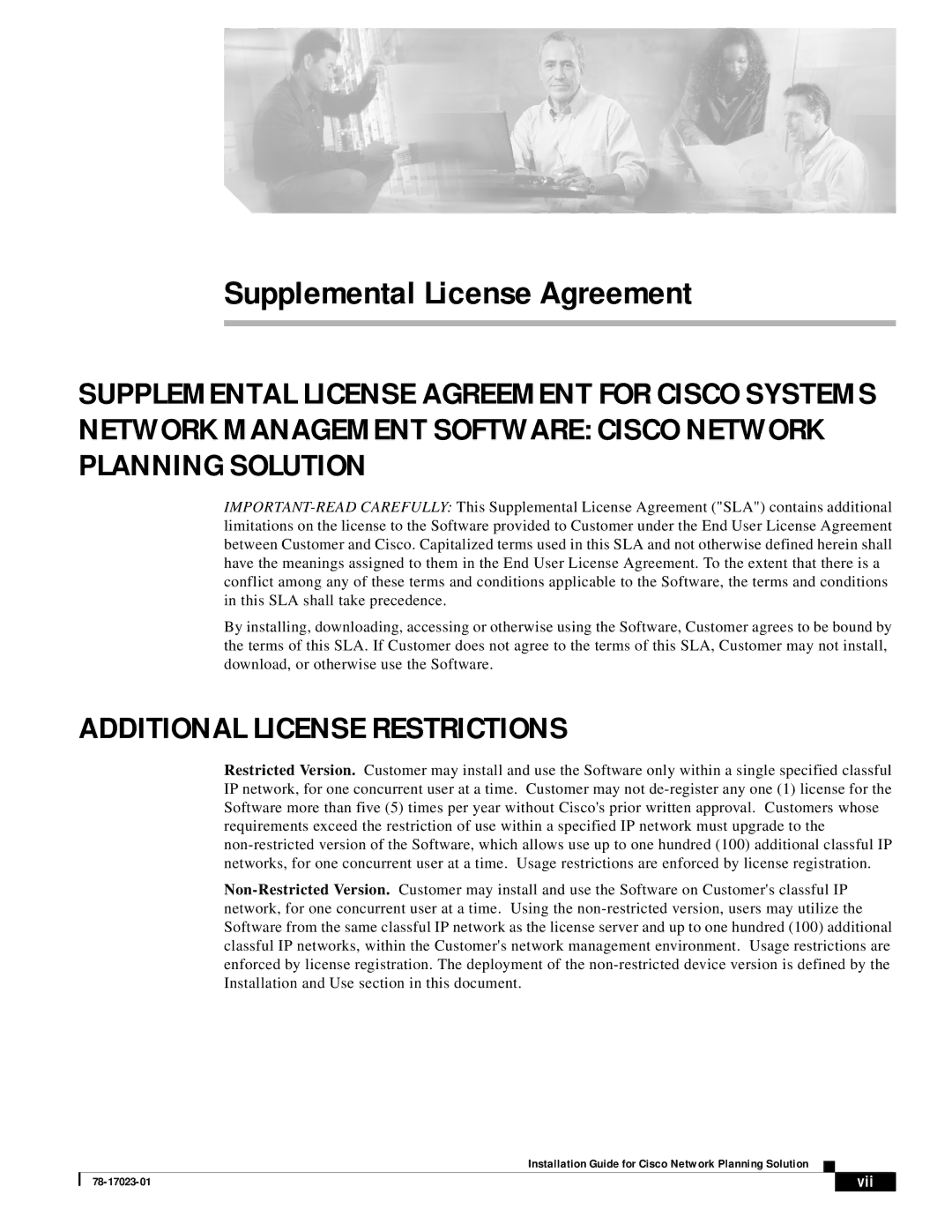 Cisco Systems 78-17023-01 manual Supplemental License Agreement, Additional License Restrictions 