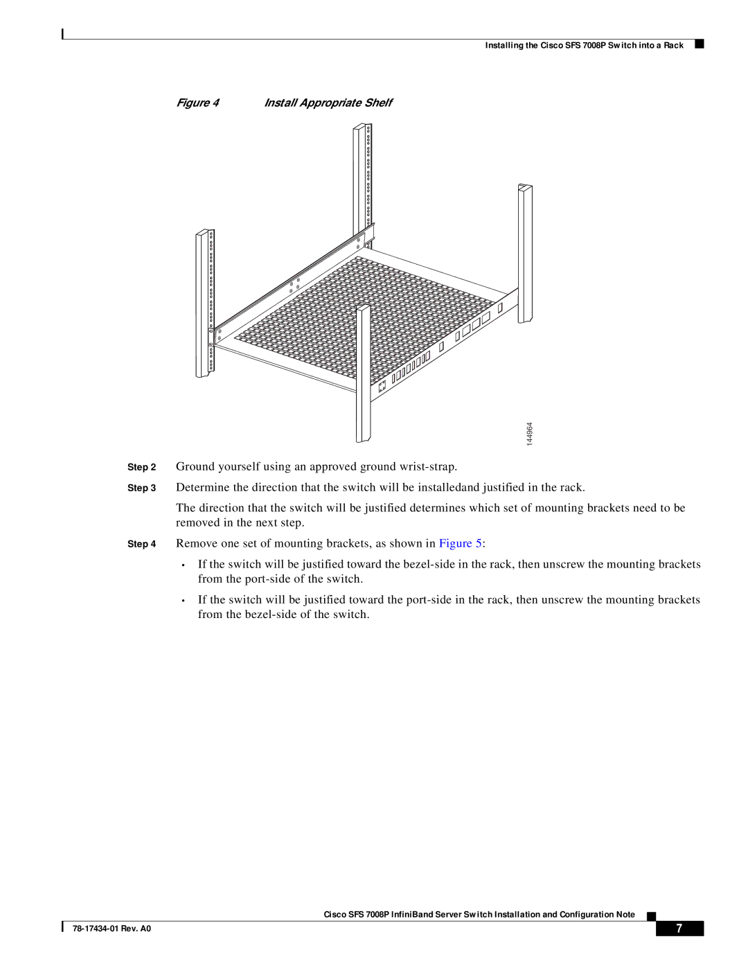 Cisco Systems Cisco SFS 7008P InfiniBand Server Switch manual Ground yourself using an approved ground wrist-strap 