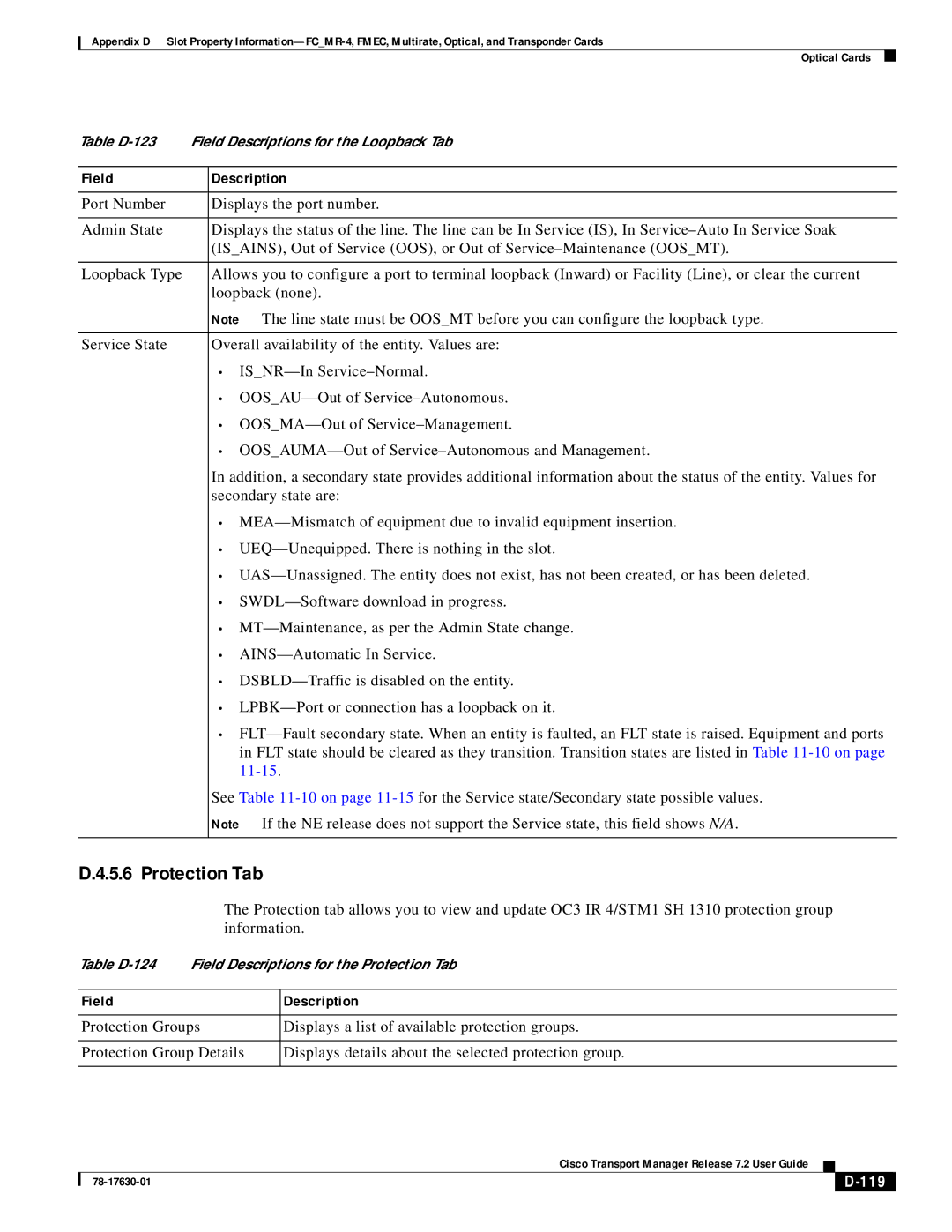 Cisco Systems 78-17630-01 appendix Protection Tab, 119 