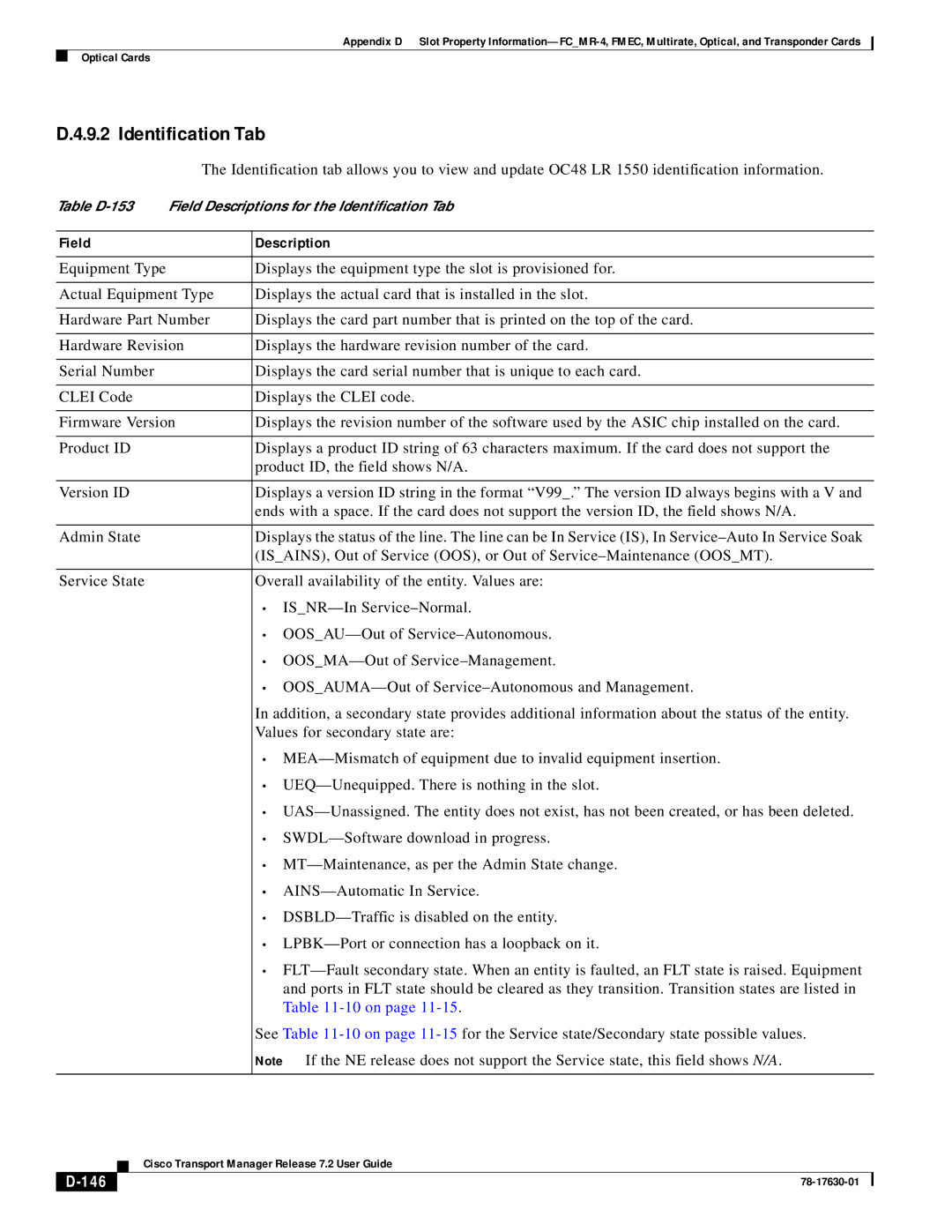 Cisco Systems 78-17630-01 appendix Identification Tab, 146 