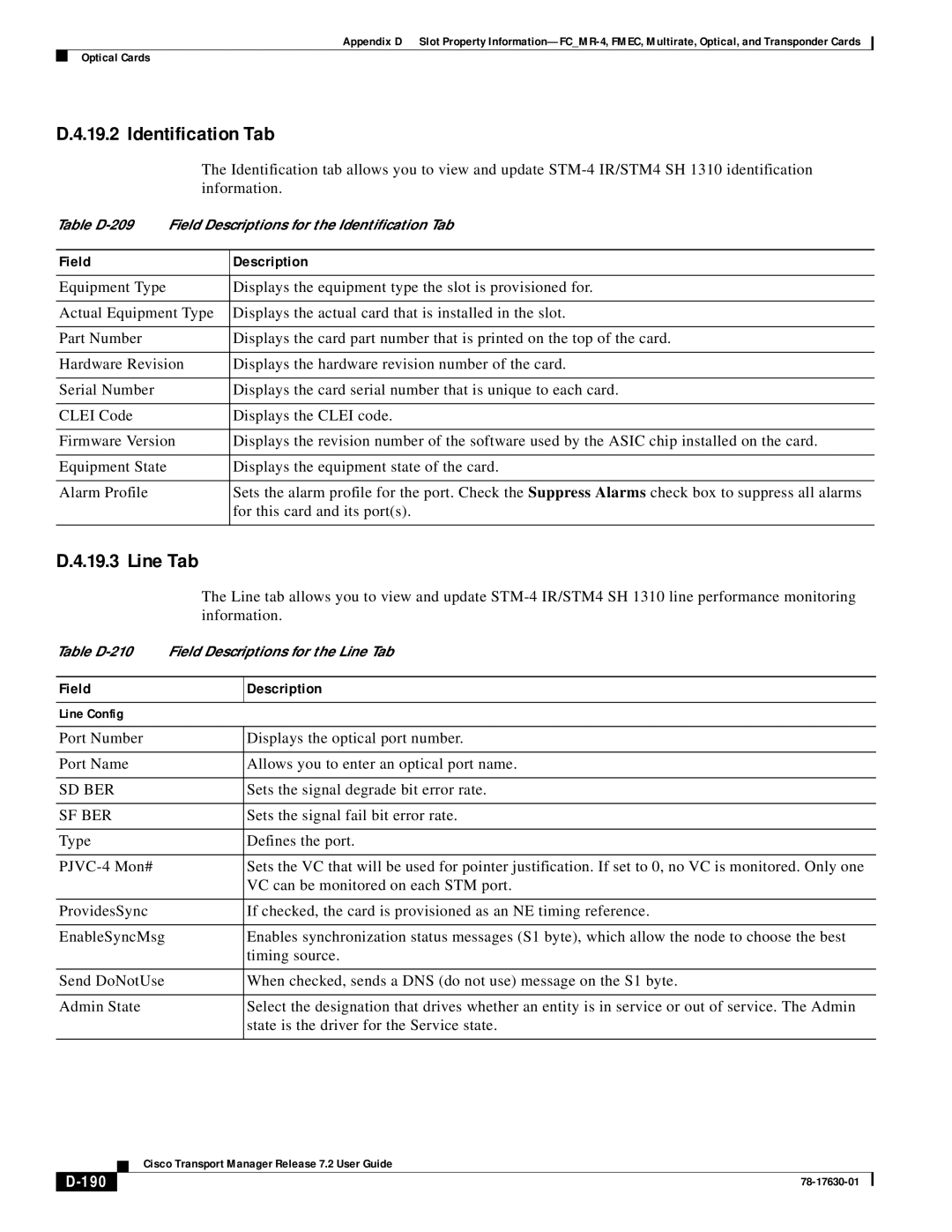 Cisco Systems 78-17630-01 appendix Identification Tab, 190 