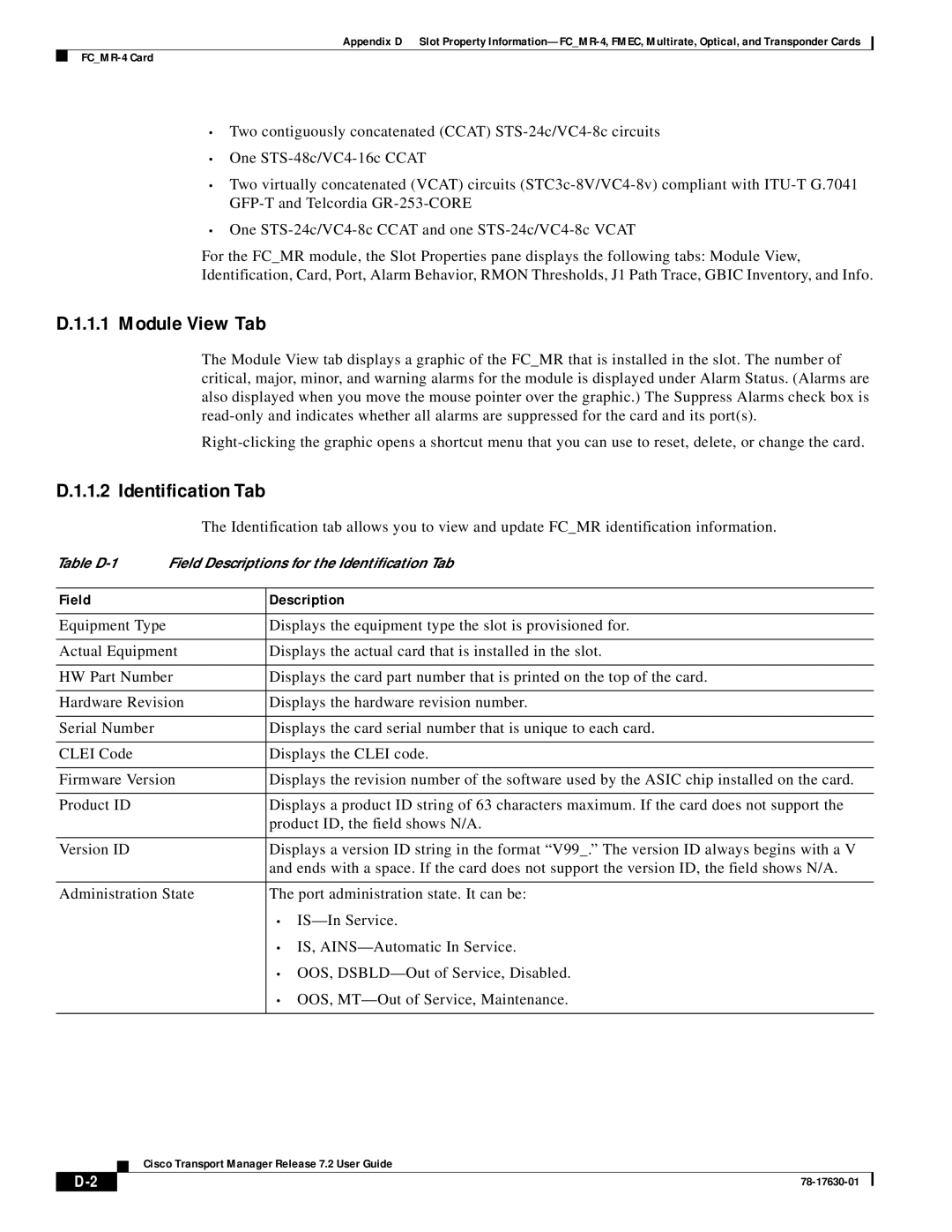 Cisco Systems 78-17630-01 appendix Module View Tab, Identification Tab 