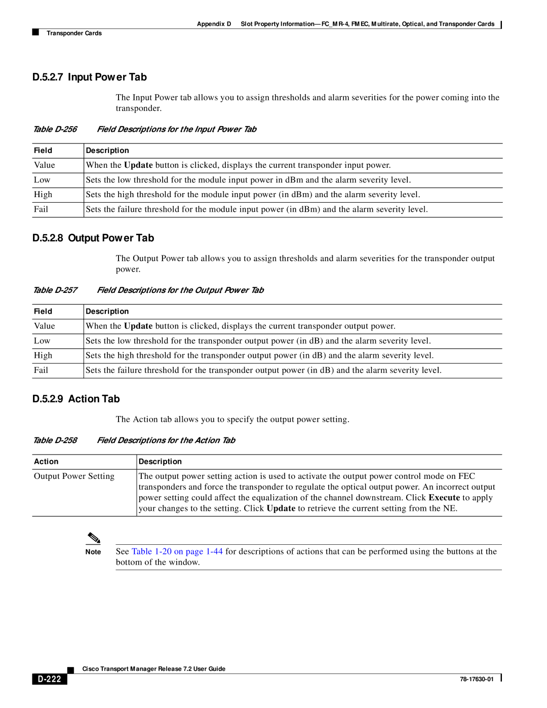 Cisco Systems 78-17630-01 appendix Output Power Tab, 222 