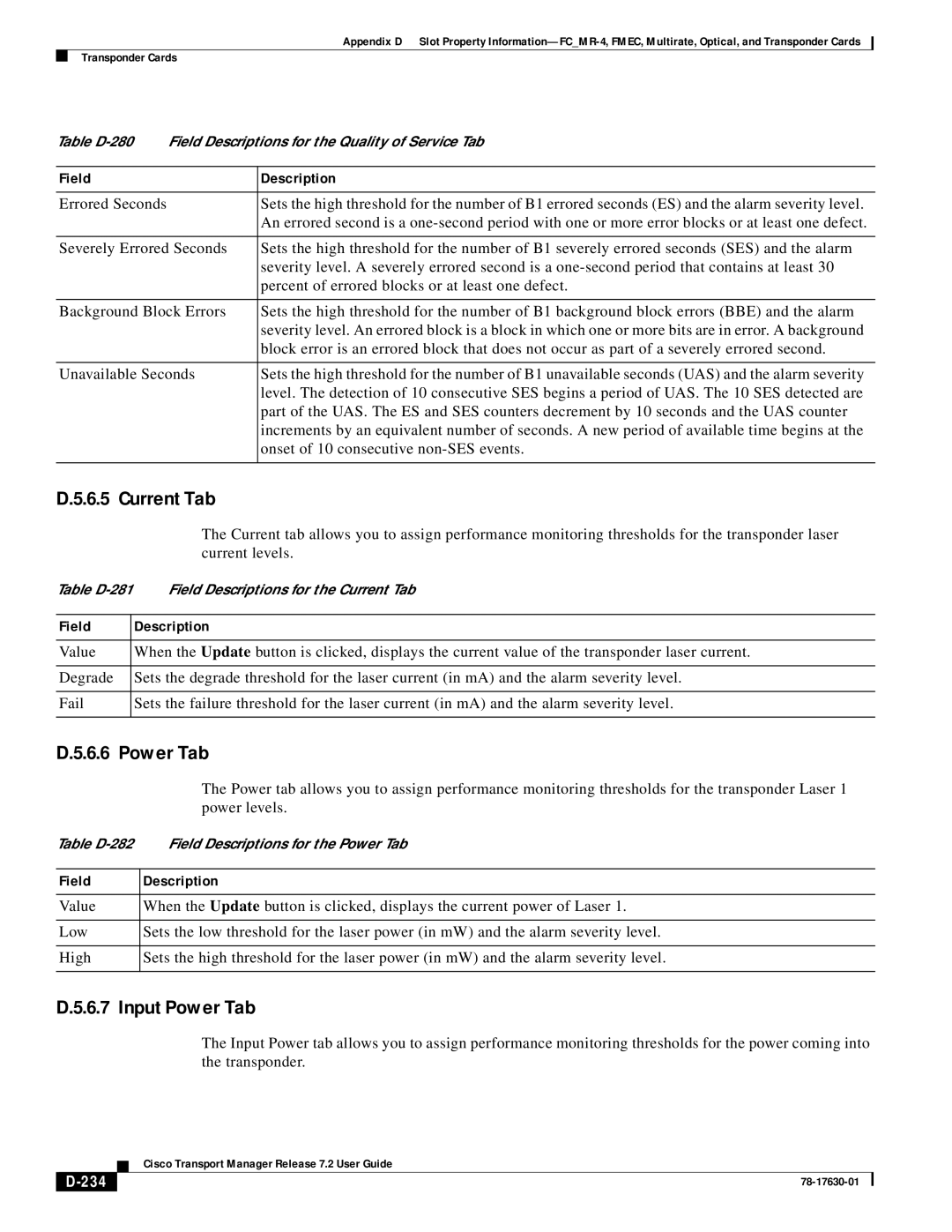 Cisco Systems 78-17630-01 appendix Current Tab, 234 