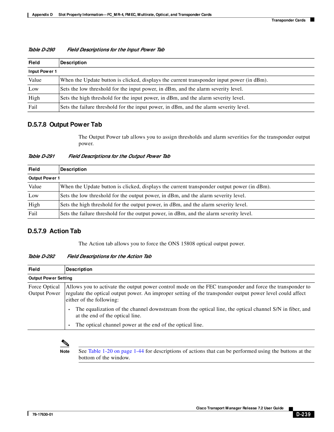 Cisco Systems 78-17630-01 appendix Output Power Tab, 239 