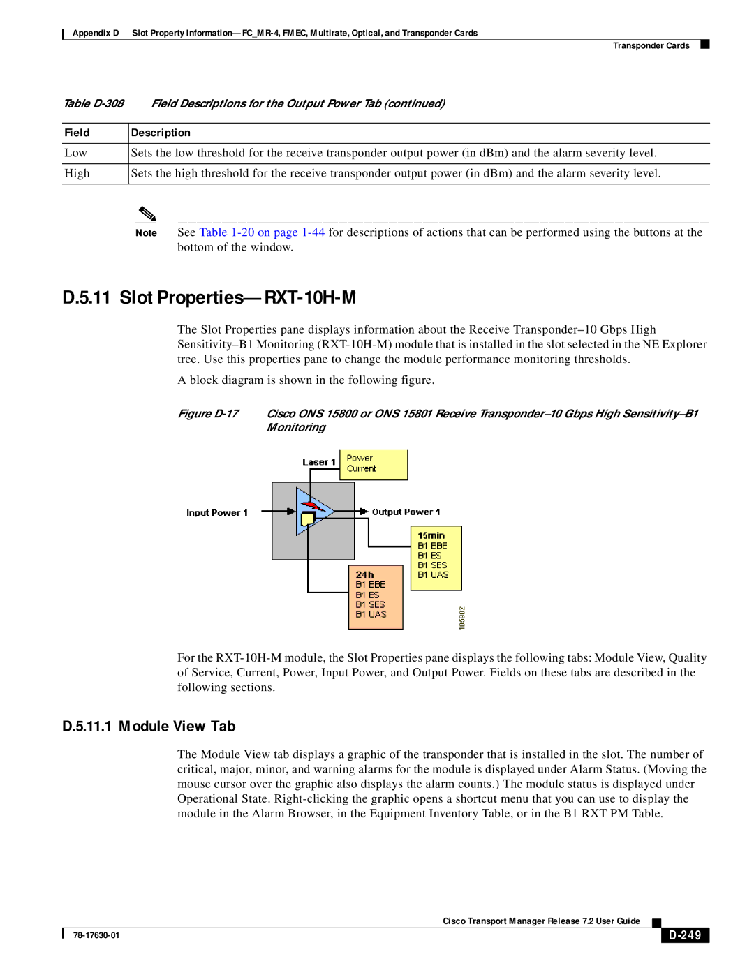 Cisco Systems 78-17630-01 appendix Slot Properties-RXT-10H-M, 249 