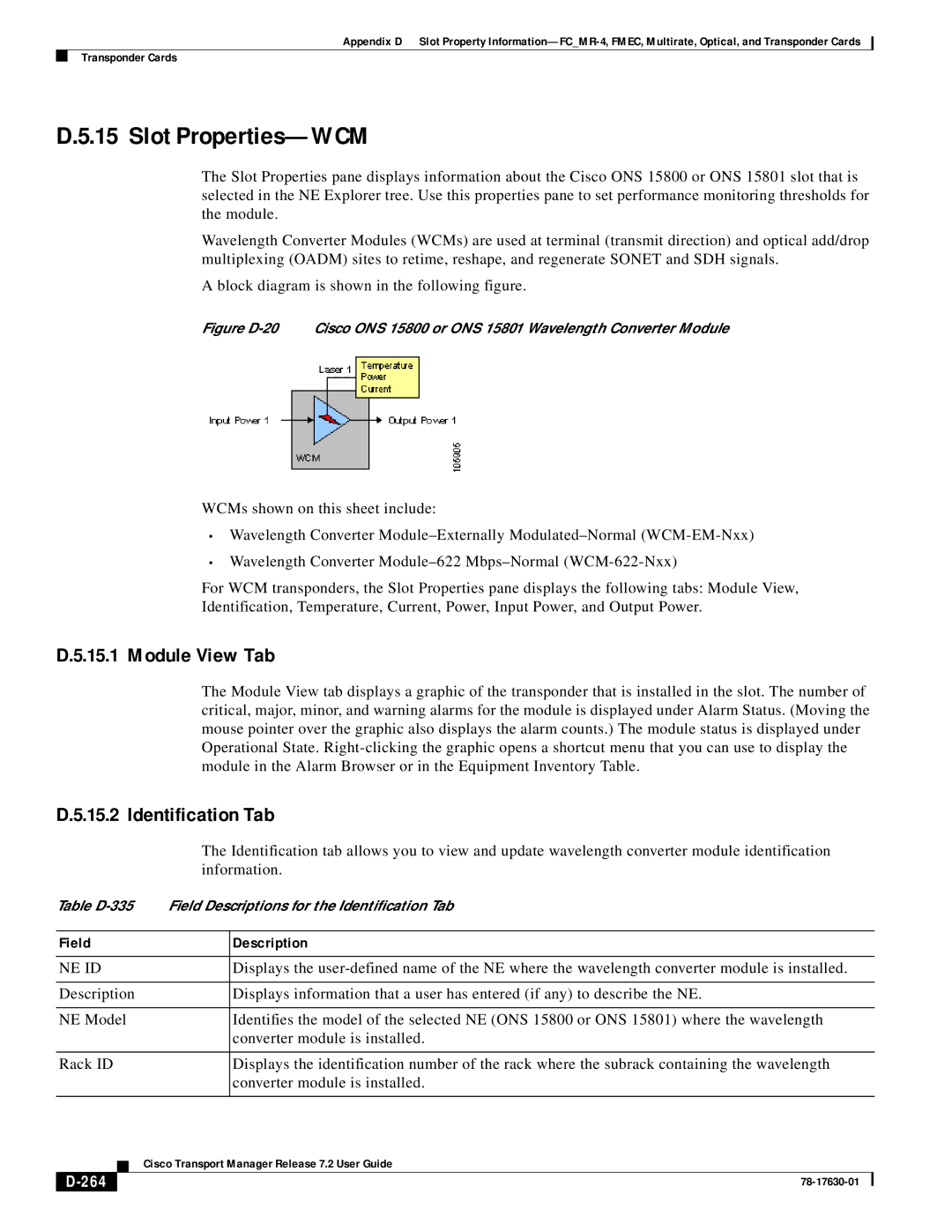 Cisco Systems 78-17630-01 appendix Slot Properties-WCM, 264 