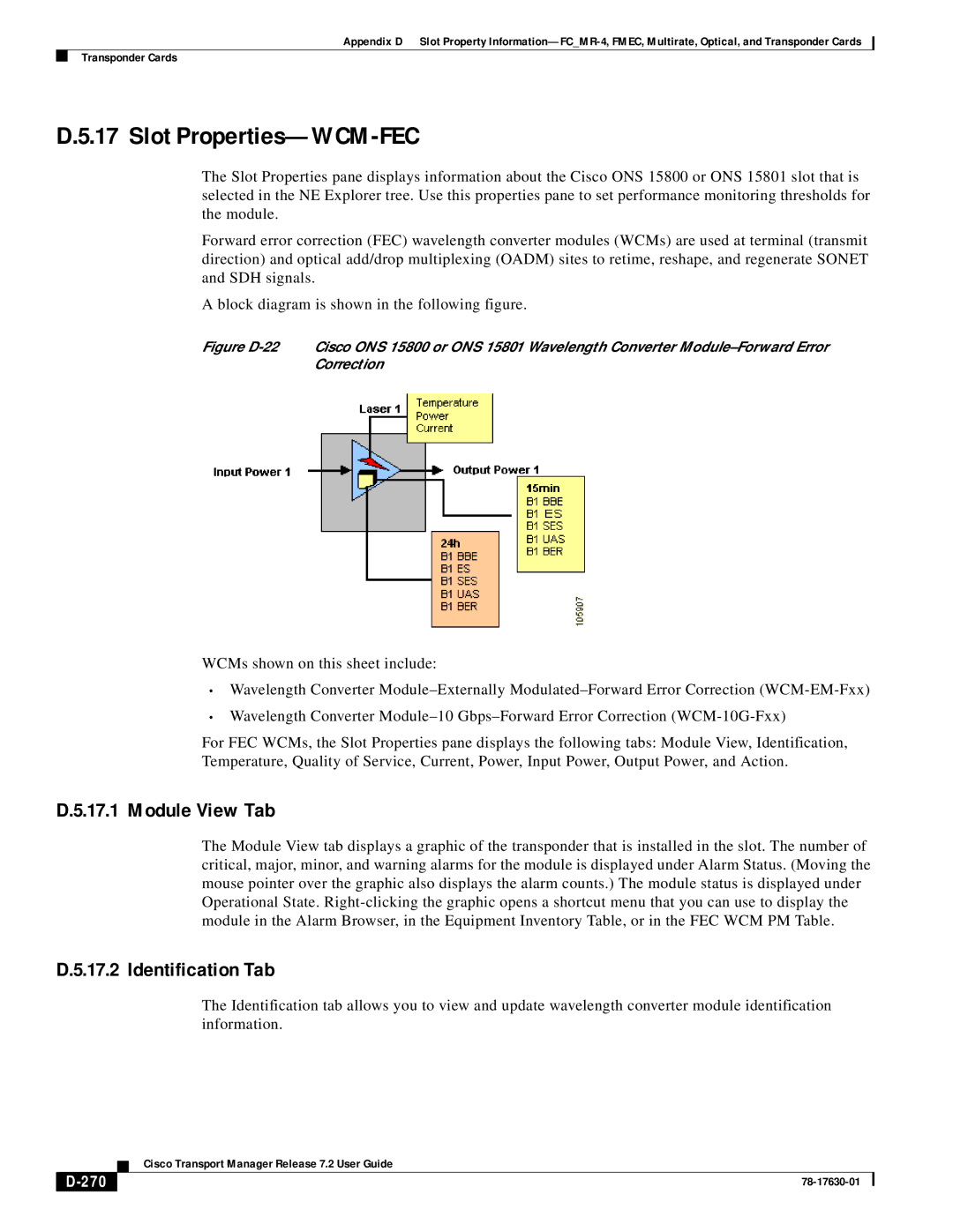 Cisco Systems 78-17630-01 appendix Slot Properties-WCM-FEC, 270 