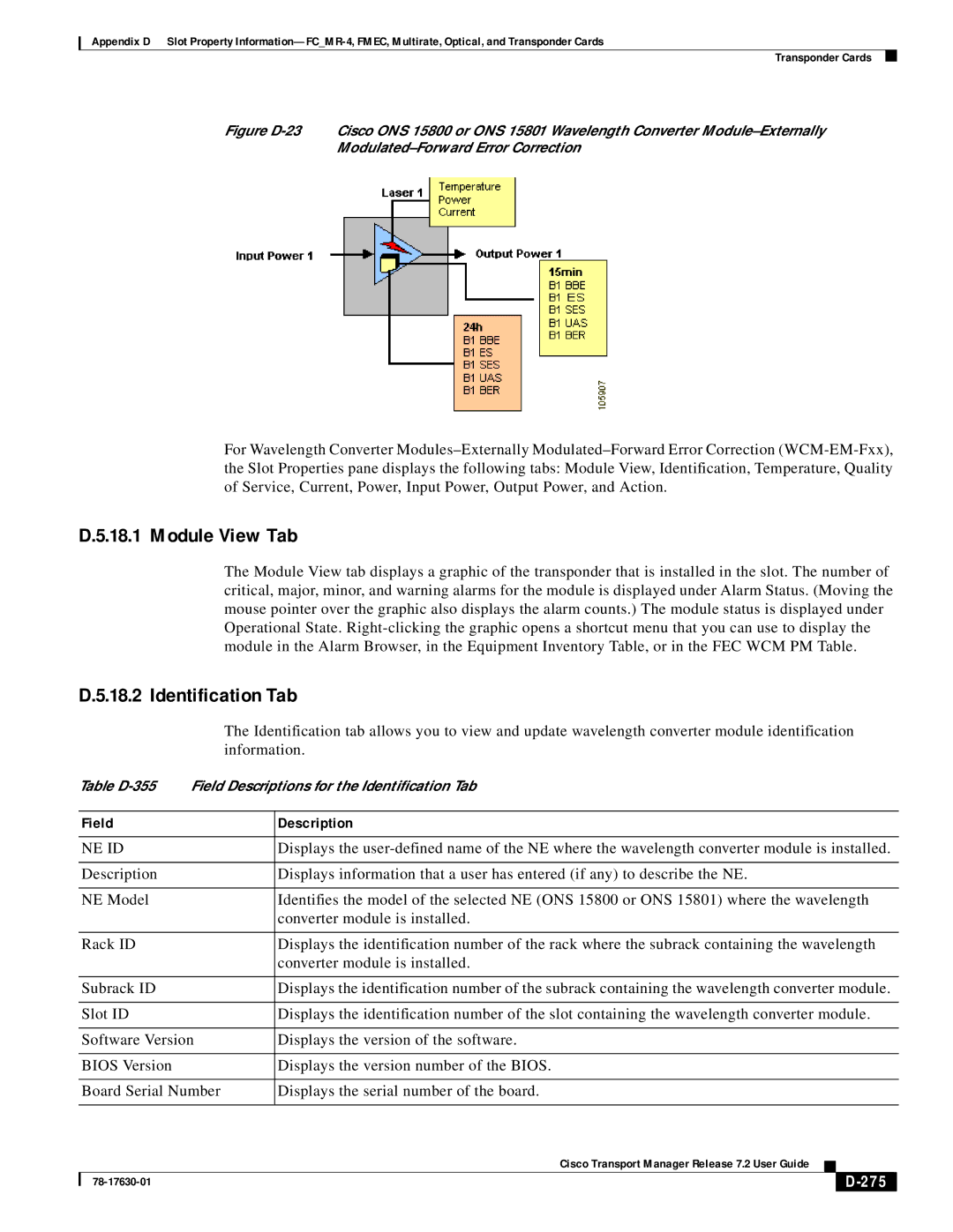 Cisco Systems 78-17630-01 appendix Module View Tab, 275 