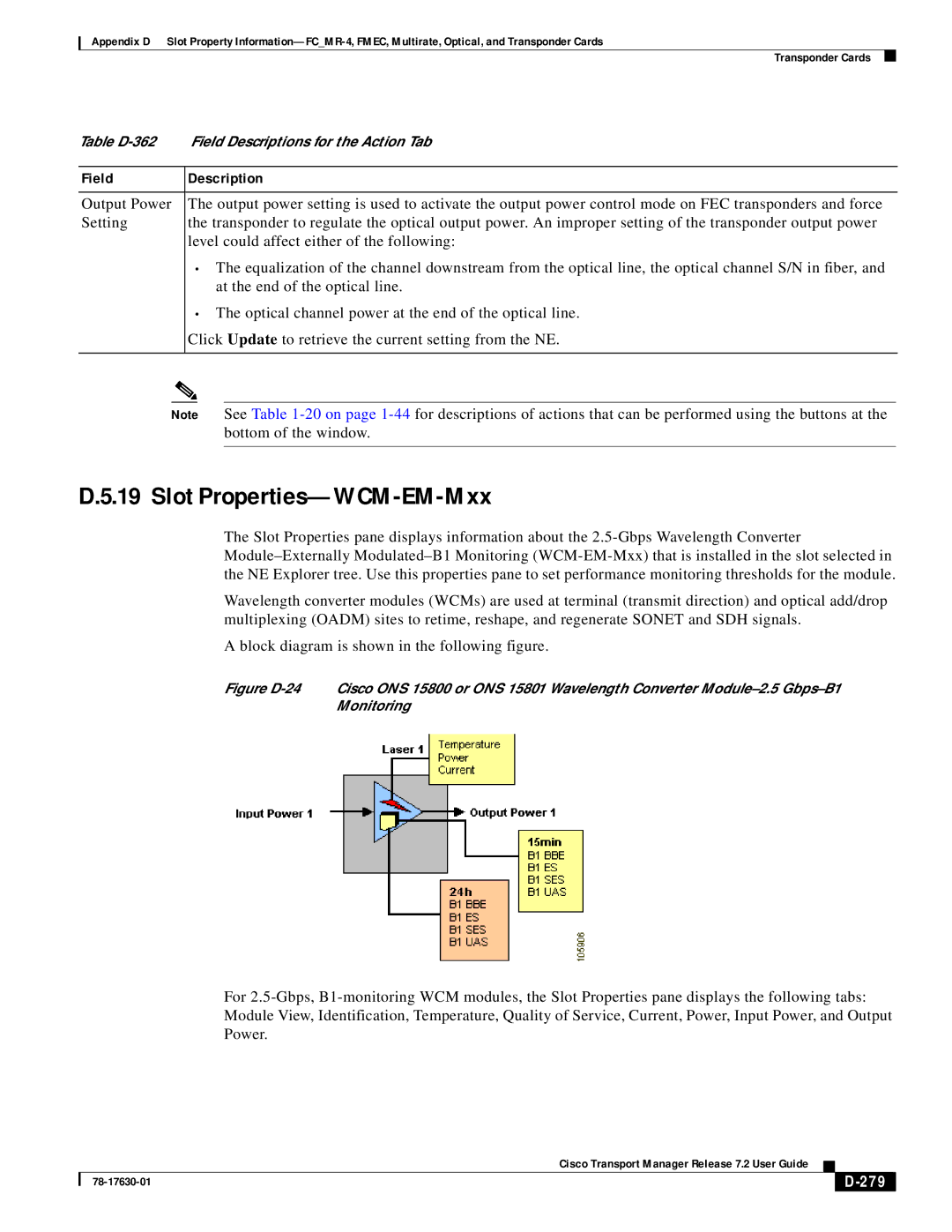 Cisco Systems 78-17630-01 appendix Slot Properties-WCM-EM-Mxx, 279 