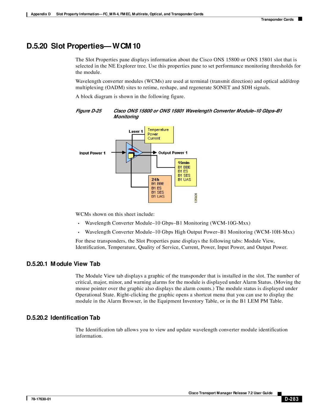 Cisco Systems 78-17630-01 appendix Slot Properties-WCM10, 283 
