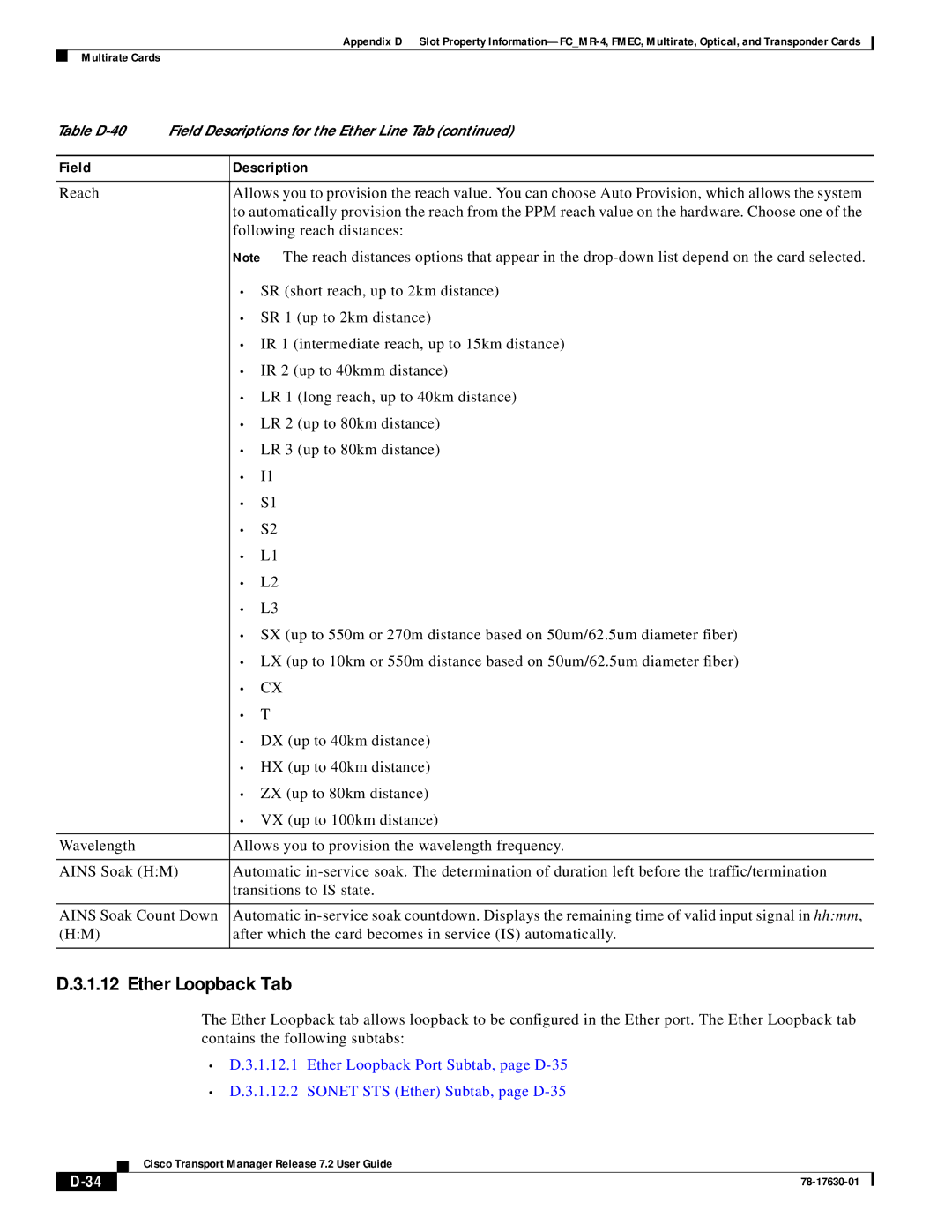 Cisco Systems 78-17630-01 appendix Ether Loopback Tab 