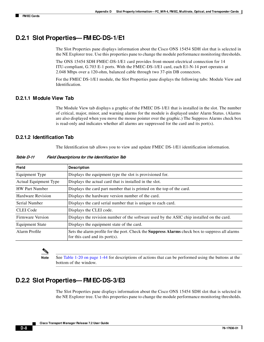 Cisco Systems 78-17630-01 appendix Slot Properties-FMEC-DS-1/E1, Slot Properties-FMEC-DS-3/E3 