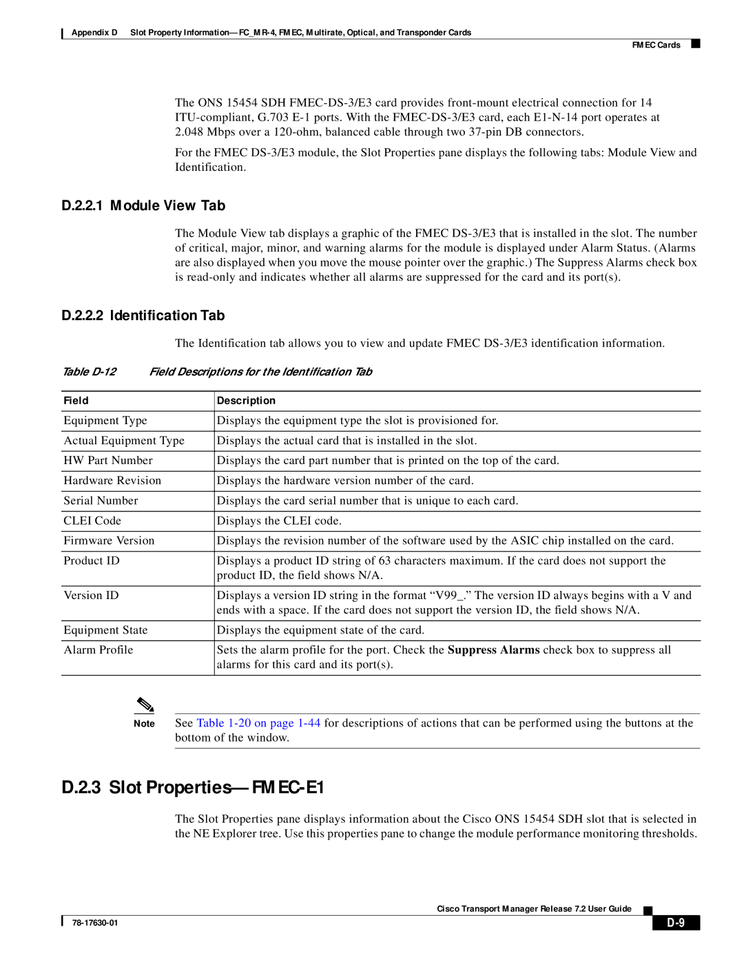 Cisco Systems 78-17630-01 appendix Slot Properties-FMEC-E1 