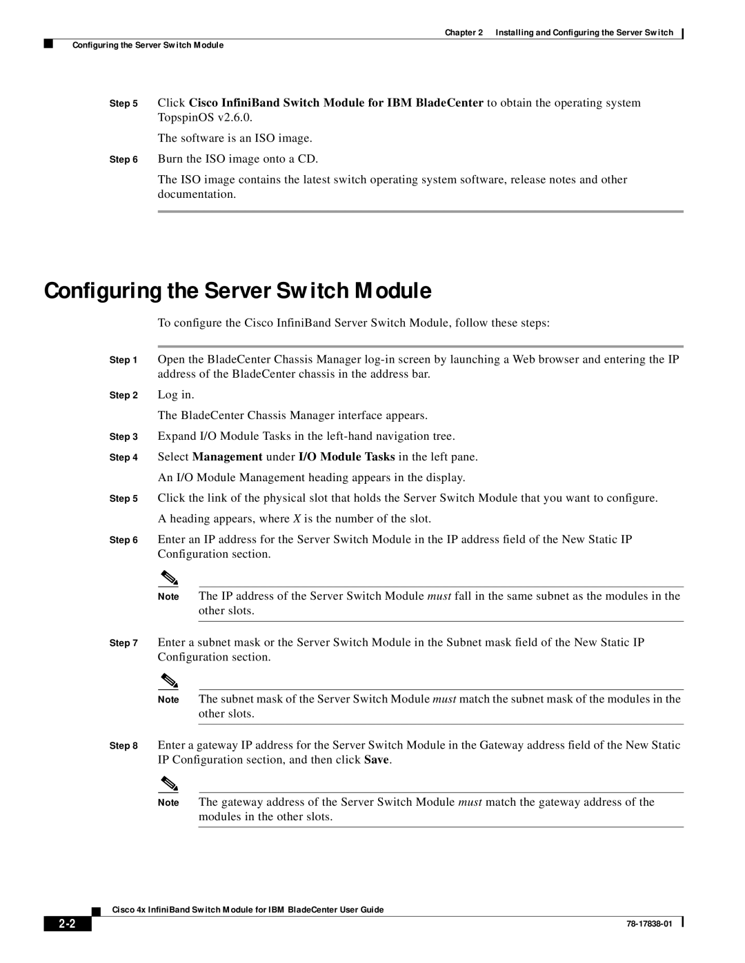 Cisco Systems 78-17838-01 installation instructions Configuring the Server Switch Module, Modules in the other slots 