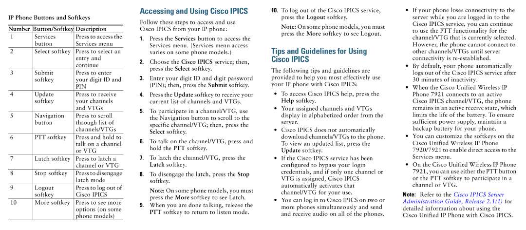 Cisco Systems 78-18233-01 Accessing and Using Cisco Ipics, Tips and Guidelines for Using Cisco Ipics, Number, Description 