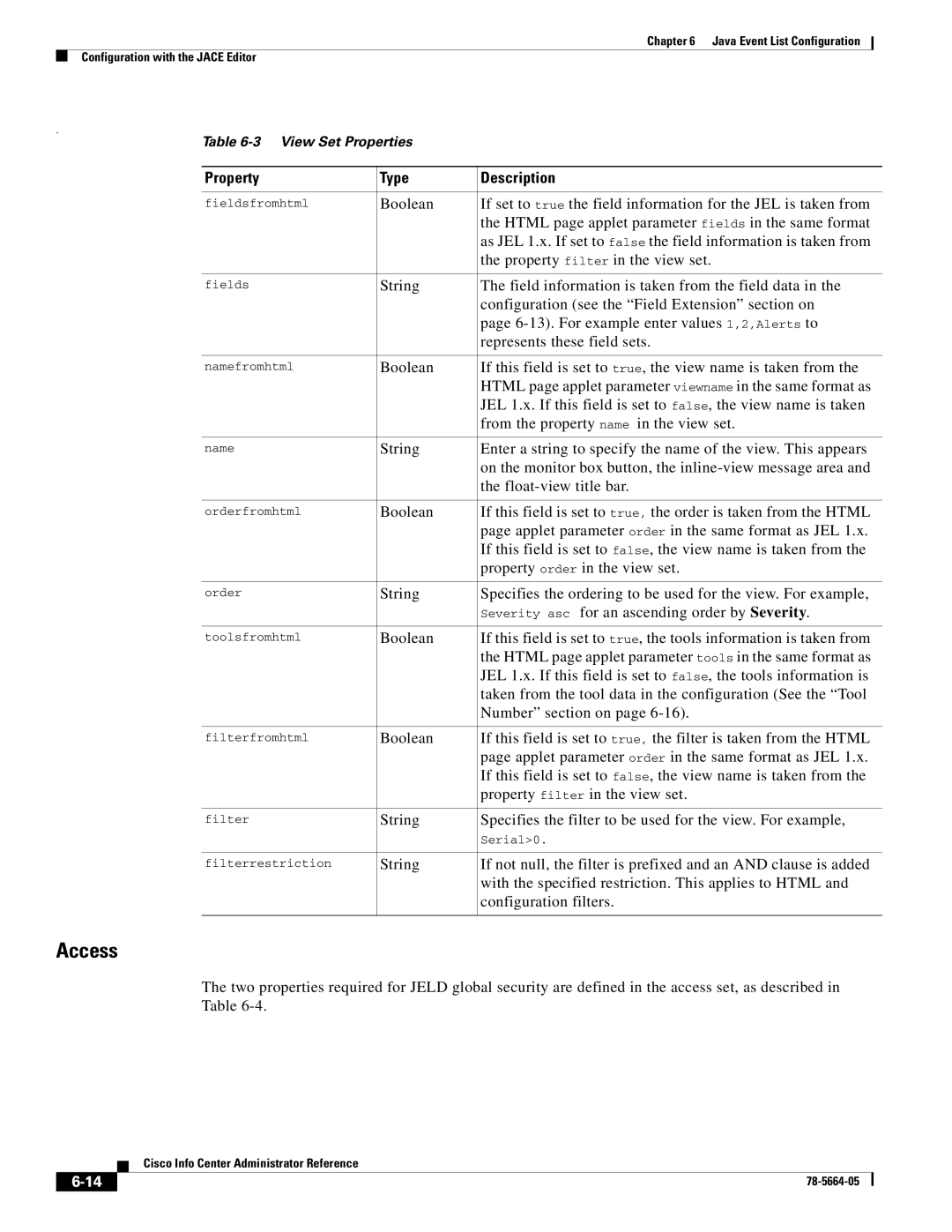 Cisco Systems 78-5664-05 manual Access 