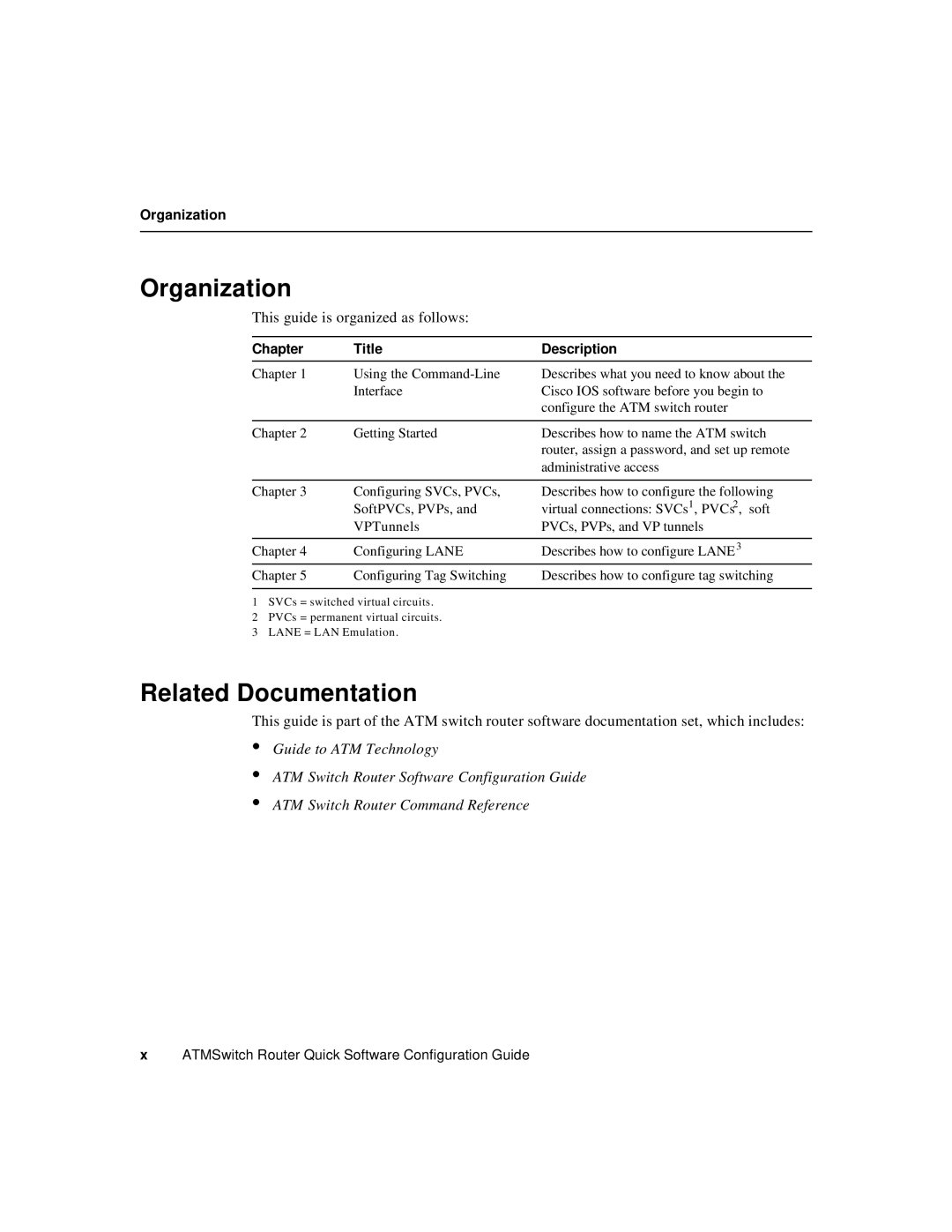 Cisco Systems 78-6897-01 manual Organization, Related Documentation, Chapter Title Description 