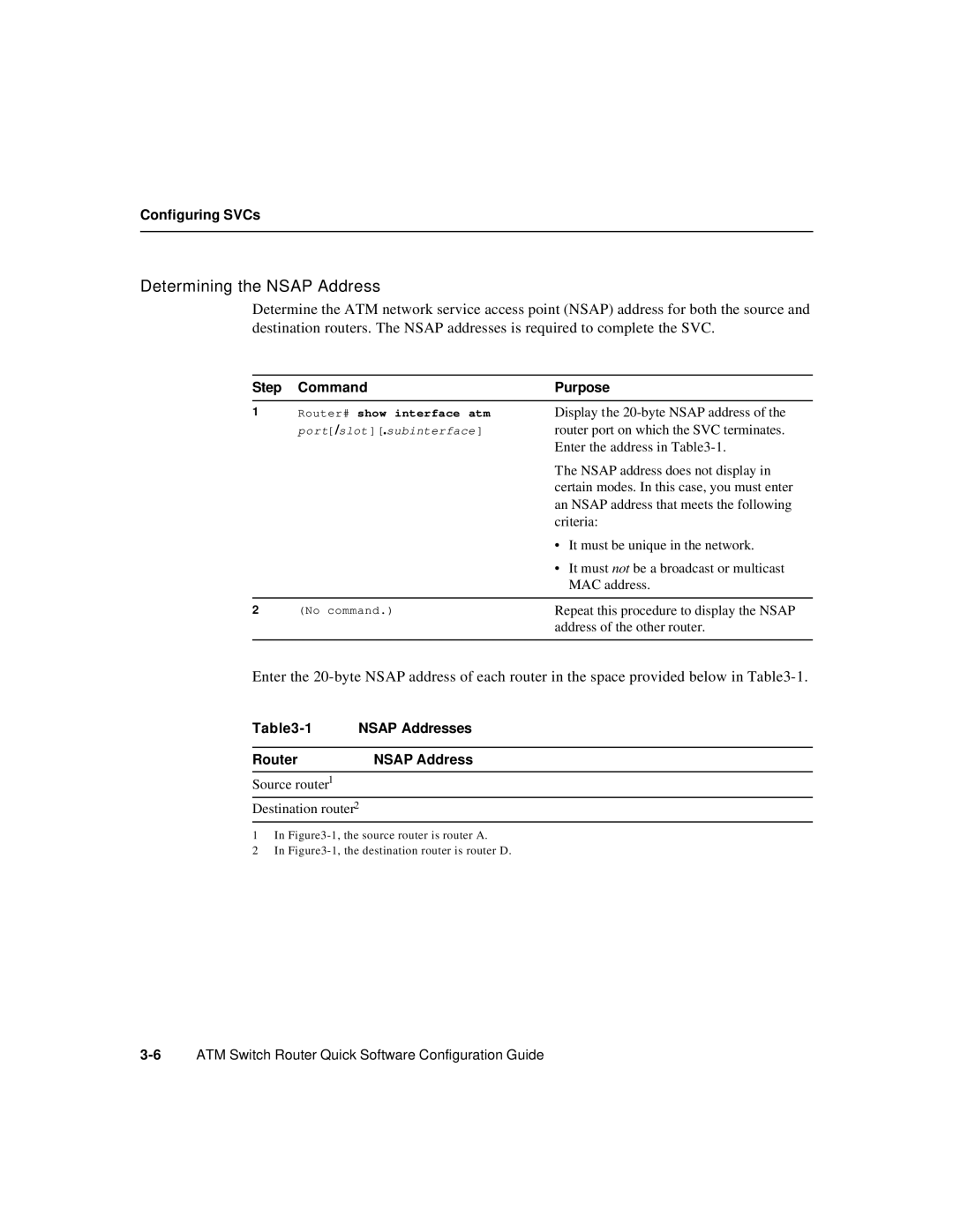 Cisco Systems 78-6897-01 manual Determining the Nsap Address, Step Command Purpose, Nsap Addresses Router 