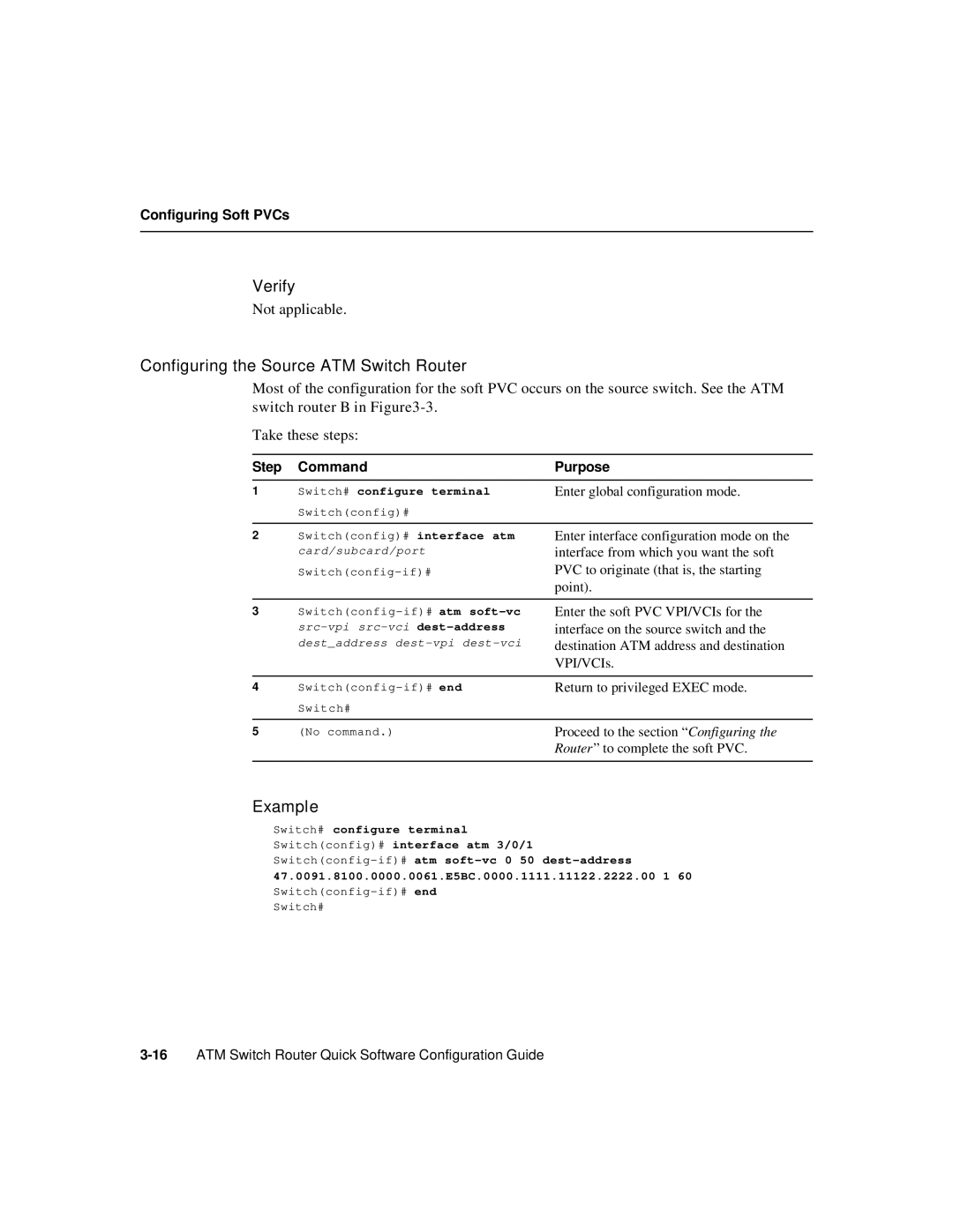 Cisco Systems 78-6897-01 manual Configuring the Source ATM Switch Router, Switchconfig# 