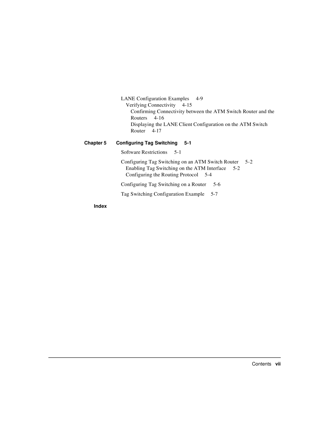 Cisco Systems 78-6897-01 manual Chapter Configuring Tag Switching, Index 