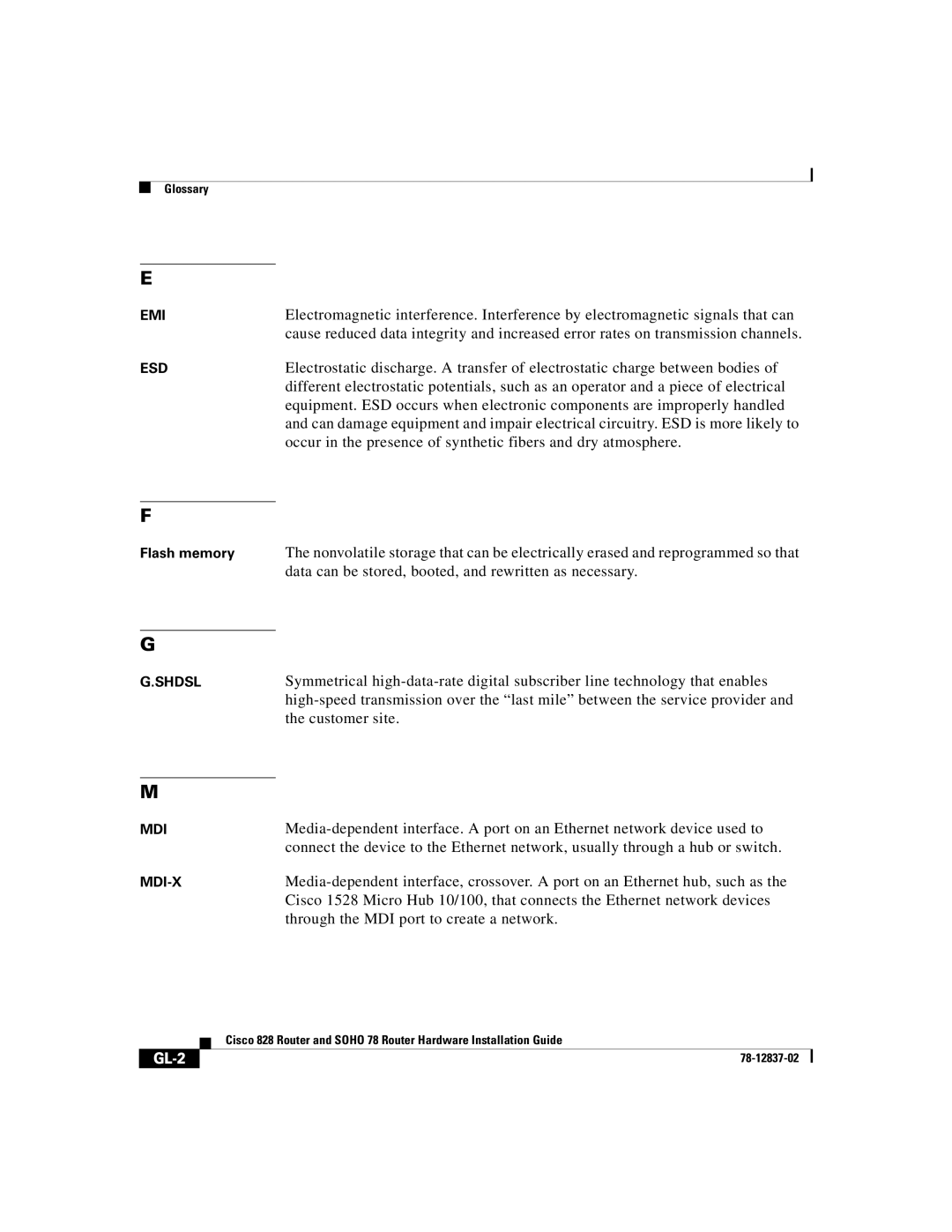 Cisco Systems 78, 828 manual GL-2 