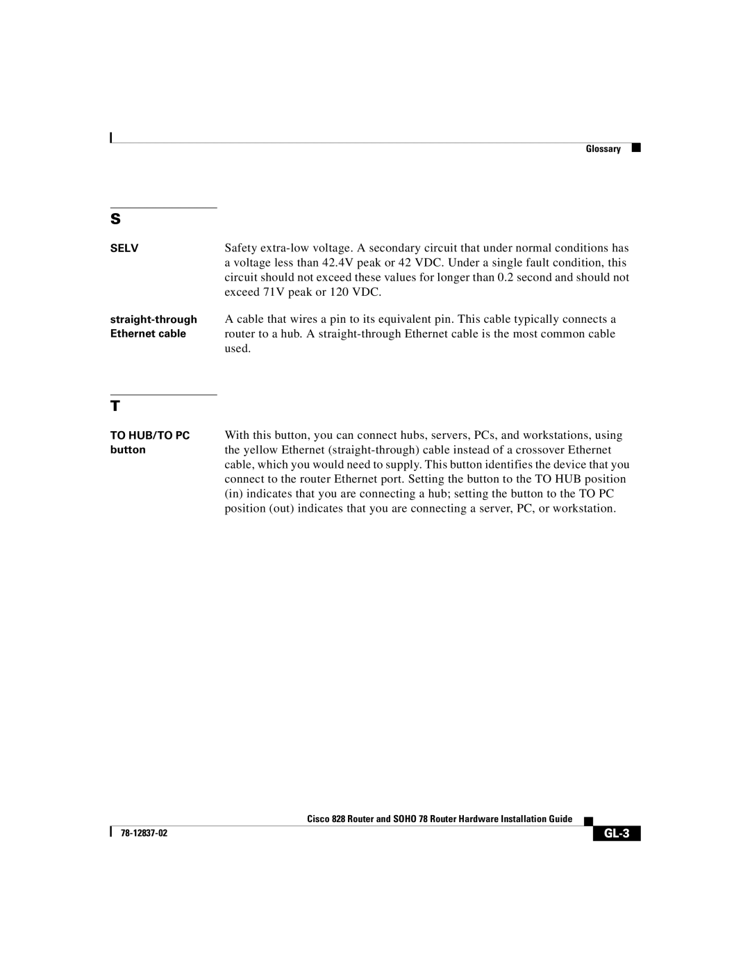 Cisco Systems 828, 78 manual GL-3 