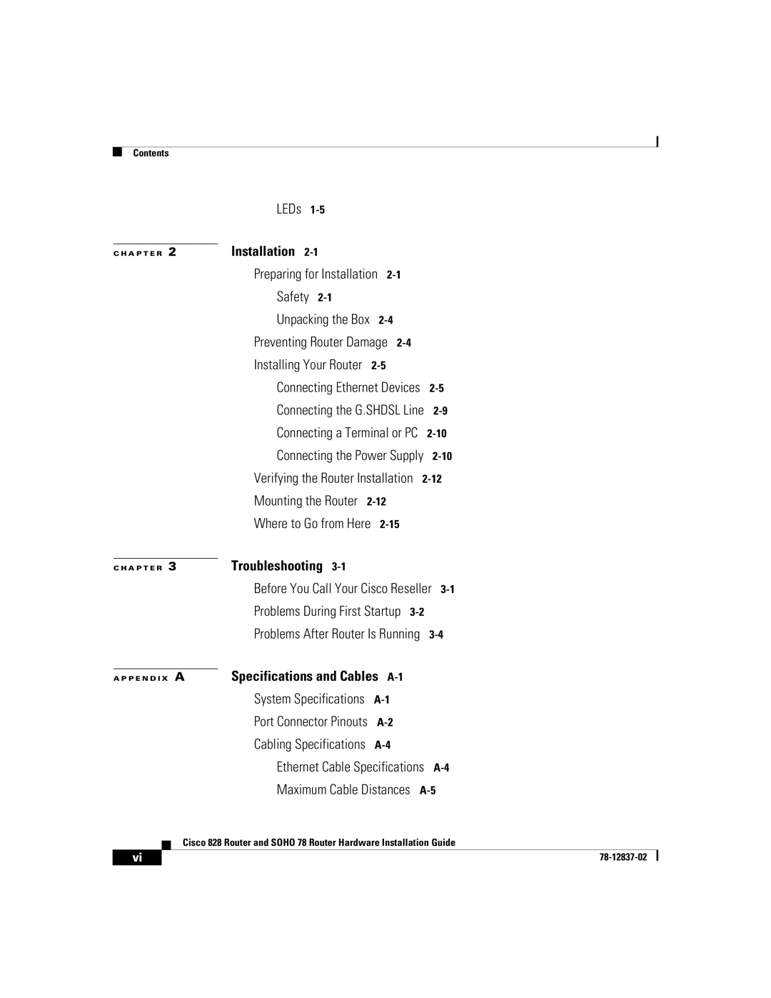 Cisco Systems 78, 828 manual Installing Your Router, Installation 