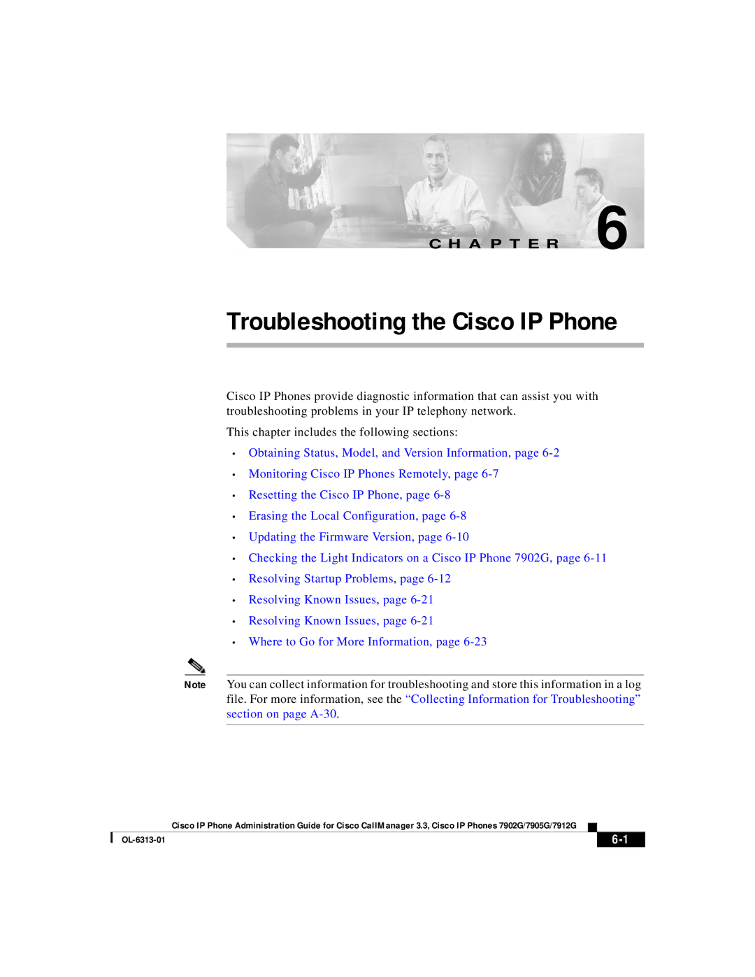 Cisco Systems 7905G, 7902G, 7912G manual Troubleshooting the Cisco IP Phone 