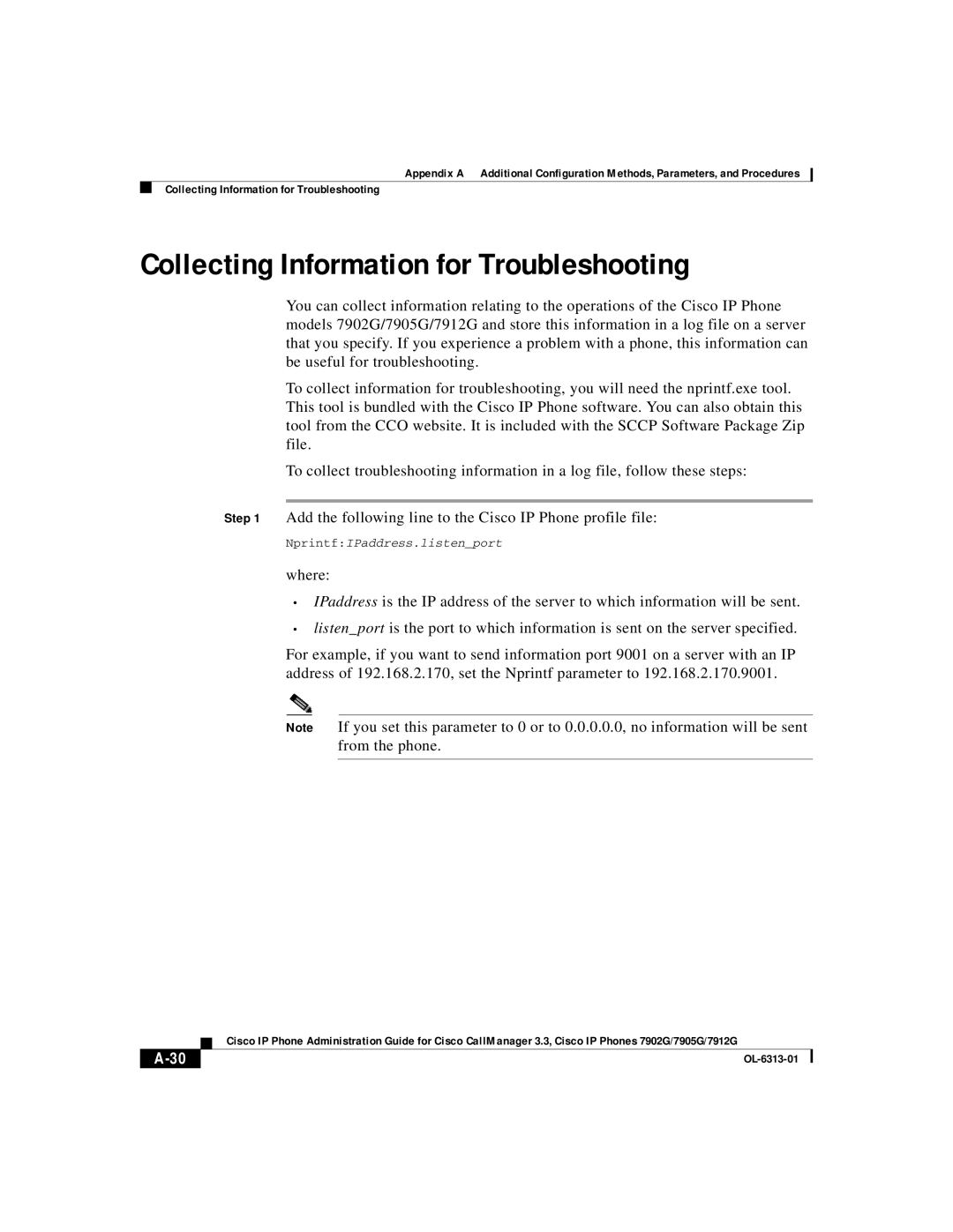 Cisco Systems 7902G, 7905G, 7912G manual Collecting Information for Troubleshooting 