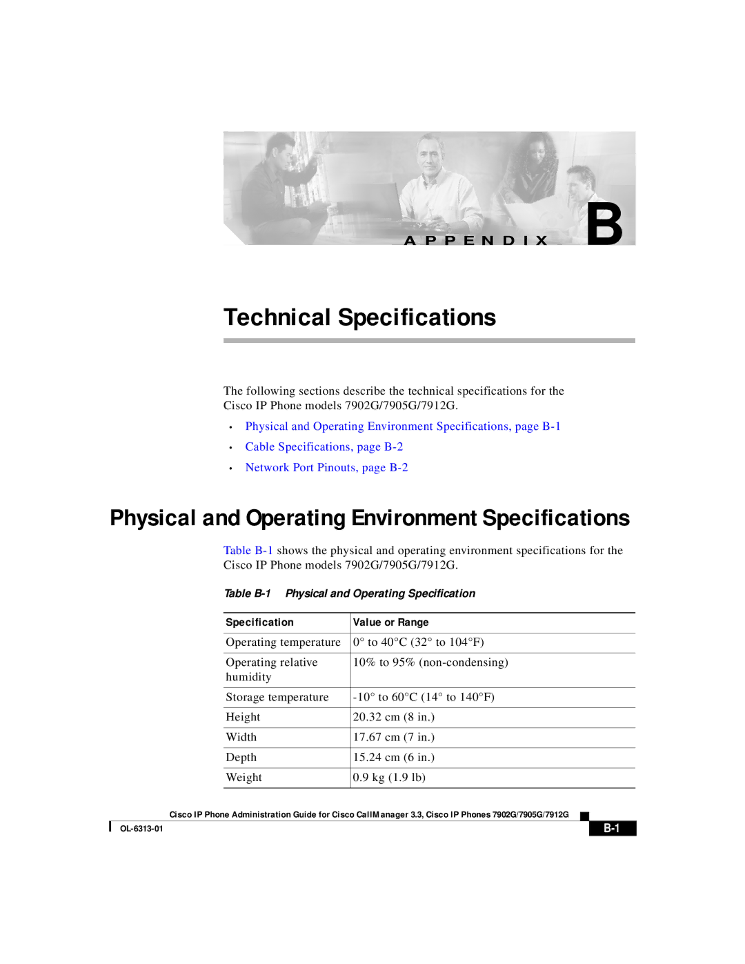 Cisco Systems 7902G, 7905G, 7912G manual Technical Specifications, Specification Value or Range 